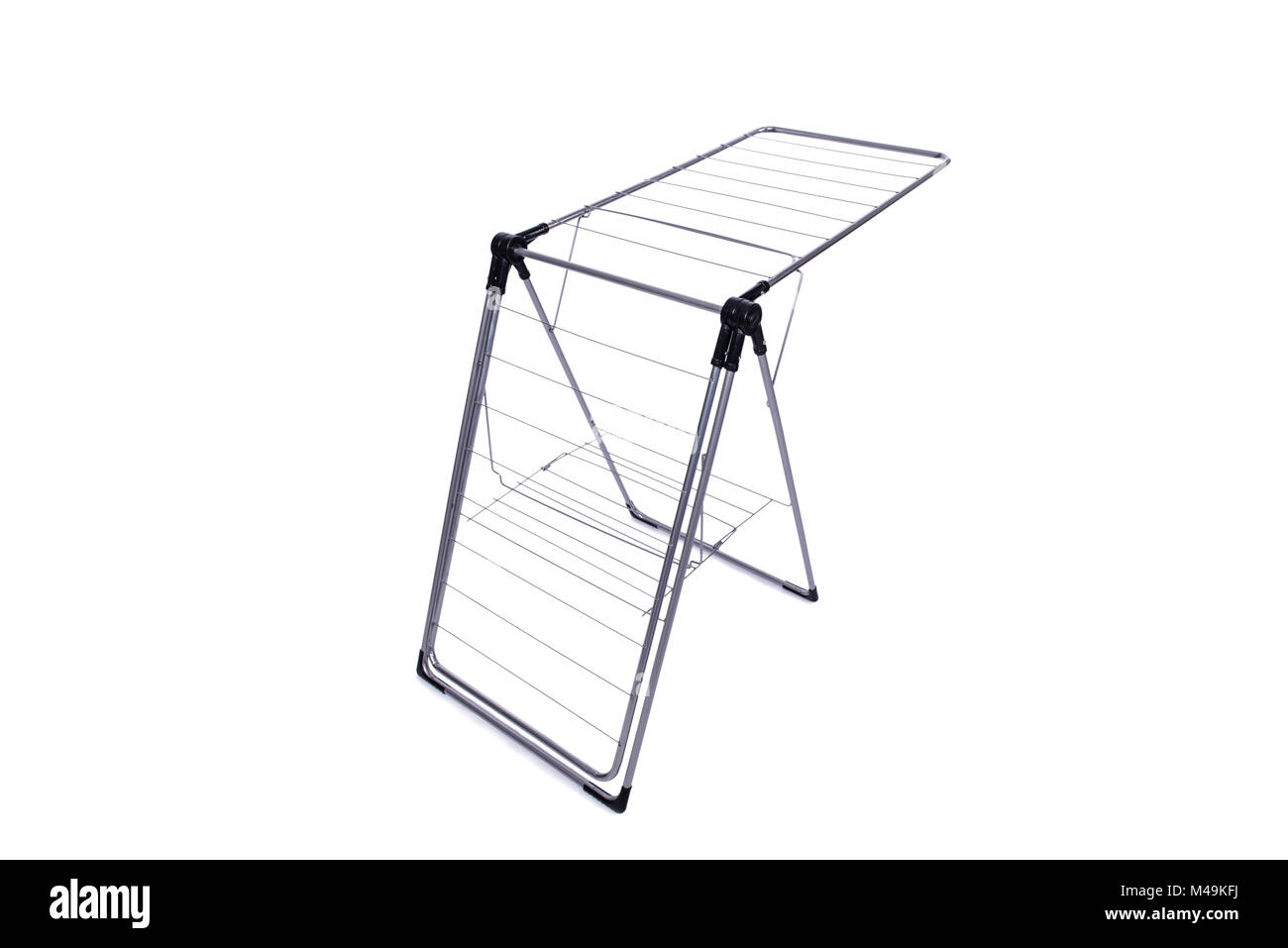 Collapsible clotheshorse isolated on the white background Stock Photo ...