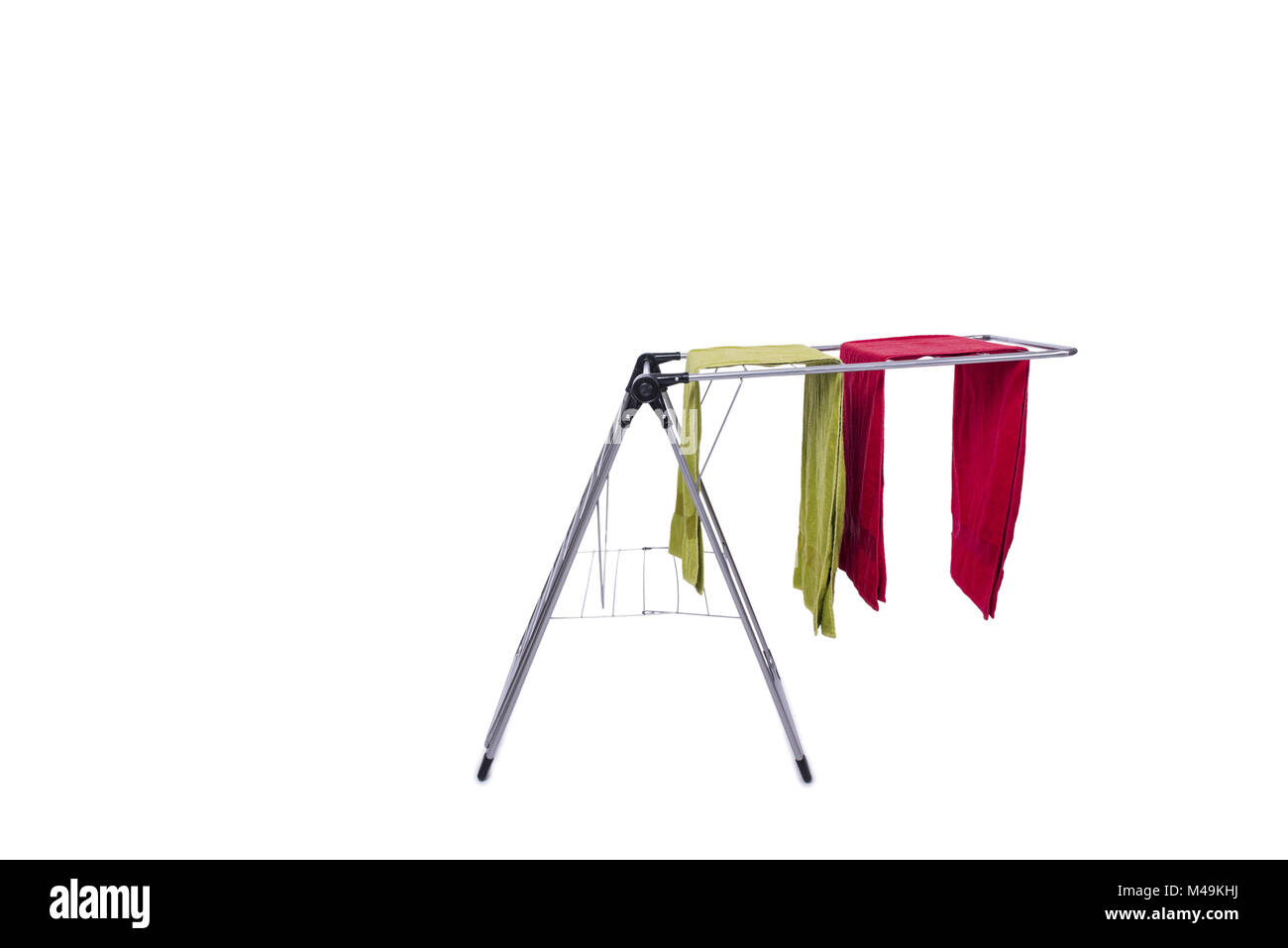 Collapsible clotheshorse isolated on the white background Stock Photo ...