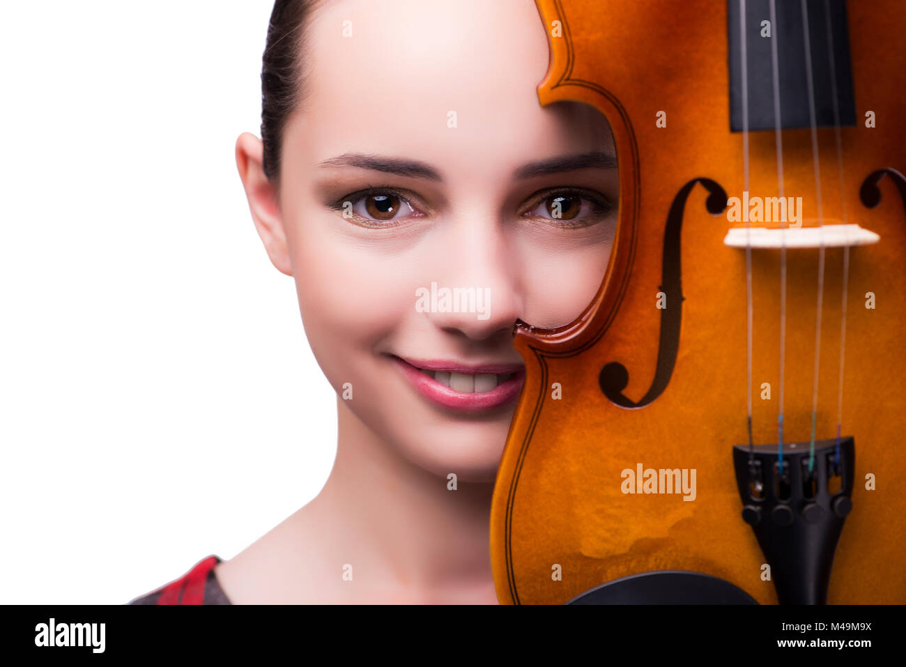 Elegant young violin player isolated on white Stock Photo Alamy
