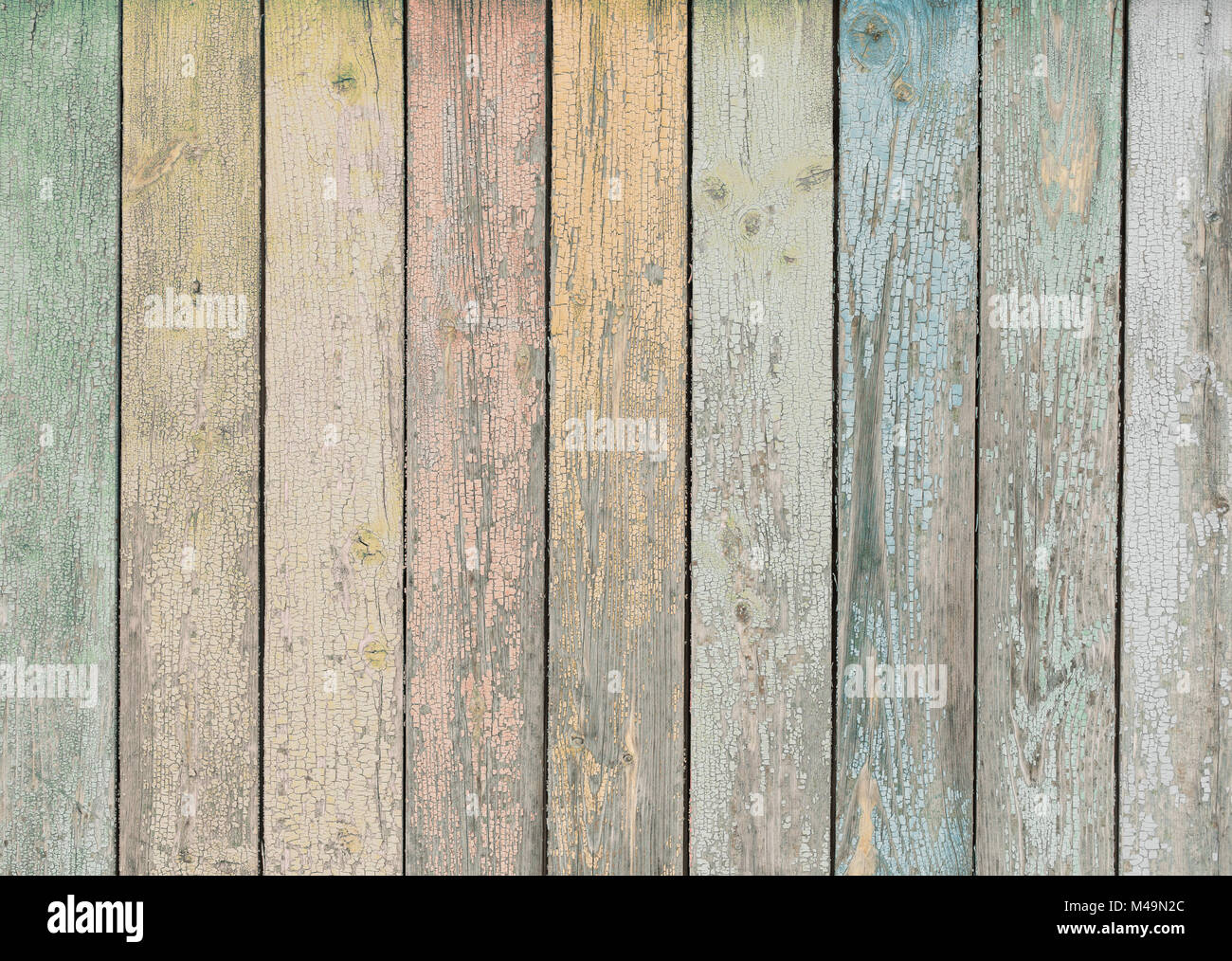 wood background or texture with pastel colored planks Stock Photo
