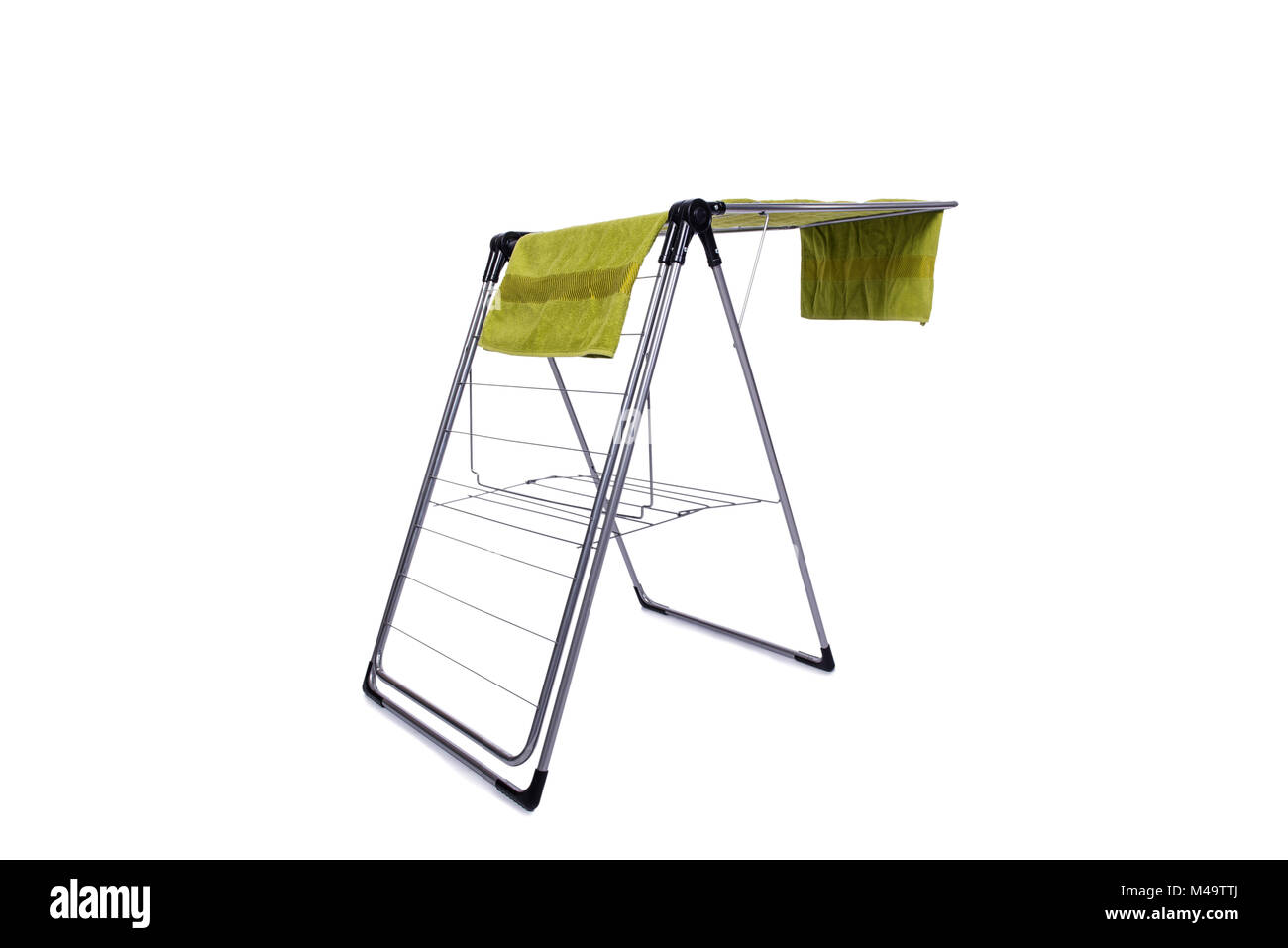 Collapsible clotheshorse isolated on the white background Stock Photo ...