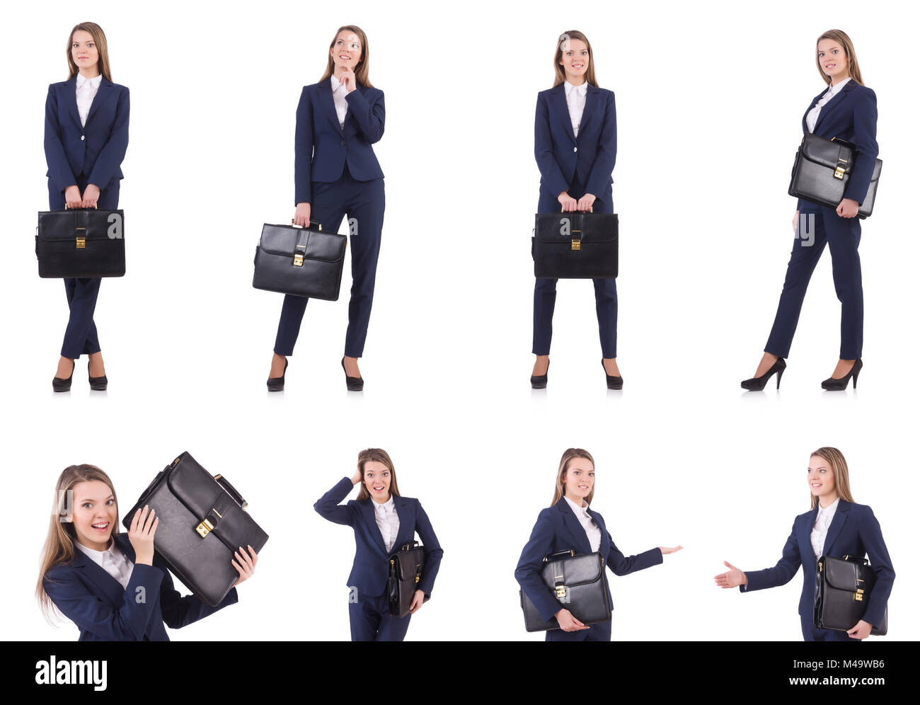 Businesswoman in suit isolated on white Stock Photo - Alamy