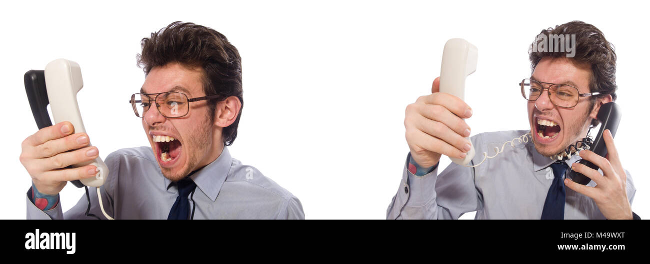 Angry call center employee in hi-res stock photography and images - Alamy