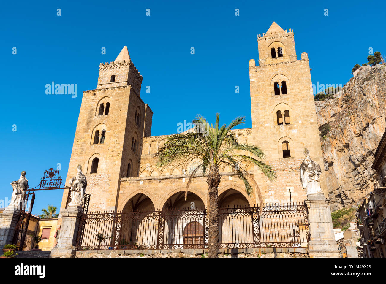 The norman cathedral of Cefalu in Sicily, Italy Stock Photo