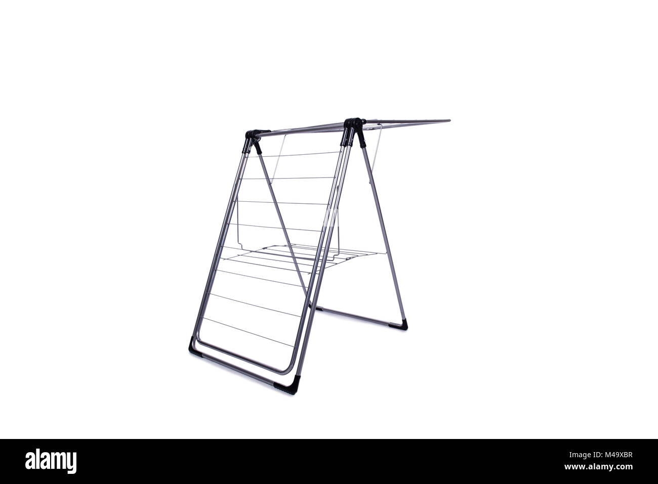 Collapsible clotheshorse isolated on the white background Stock Photo ...