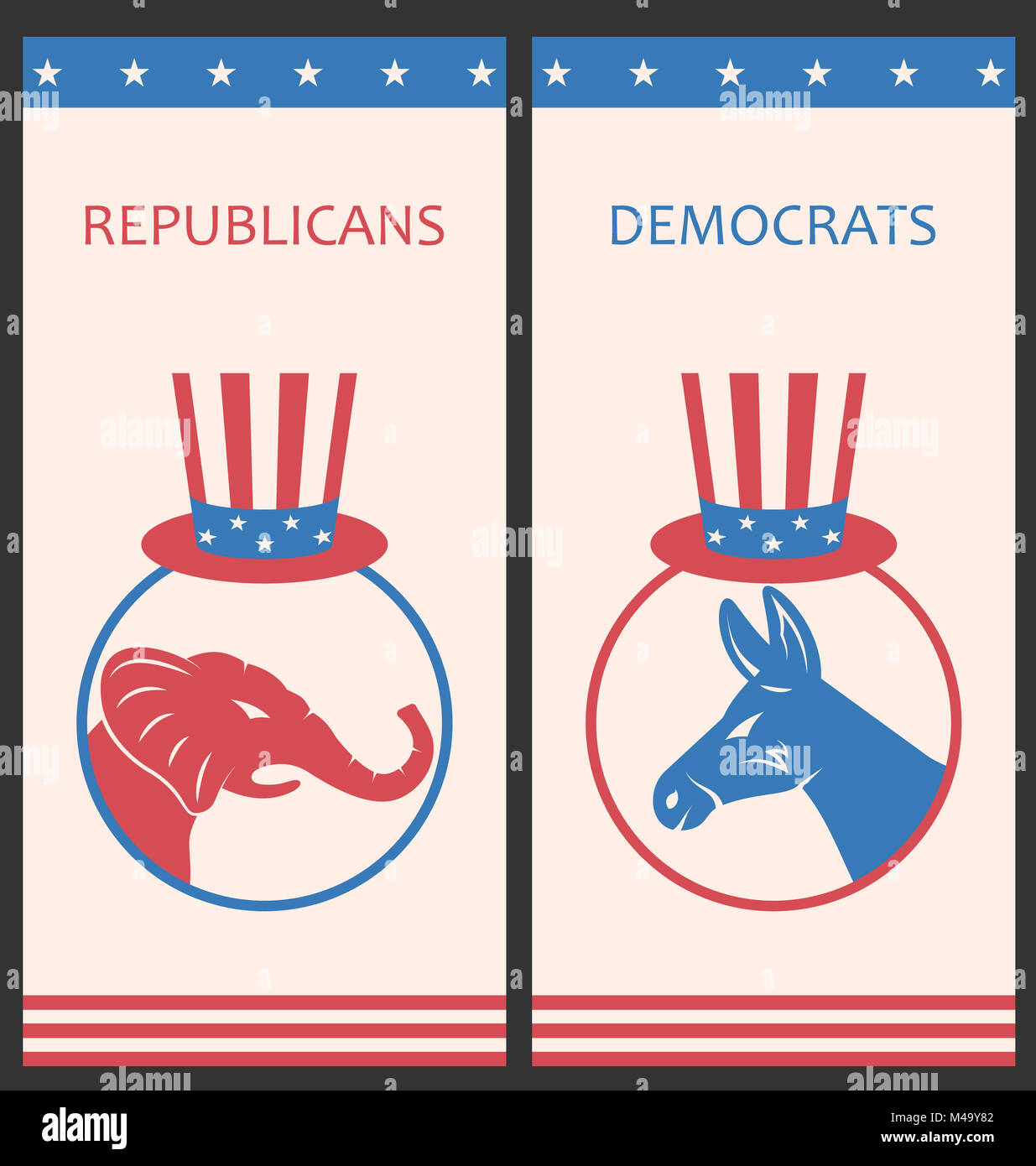 Brochures for Advertise of United States Political Parties Stock Photo