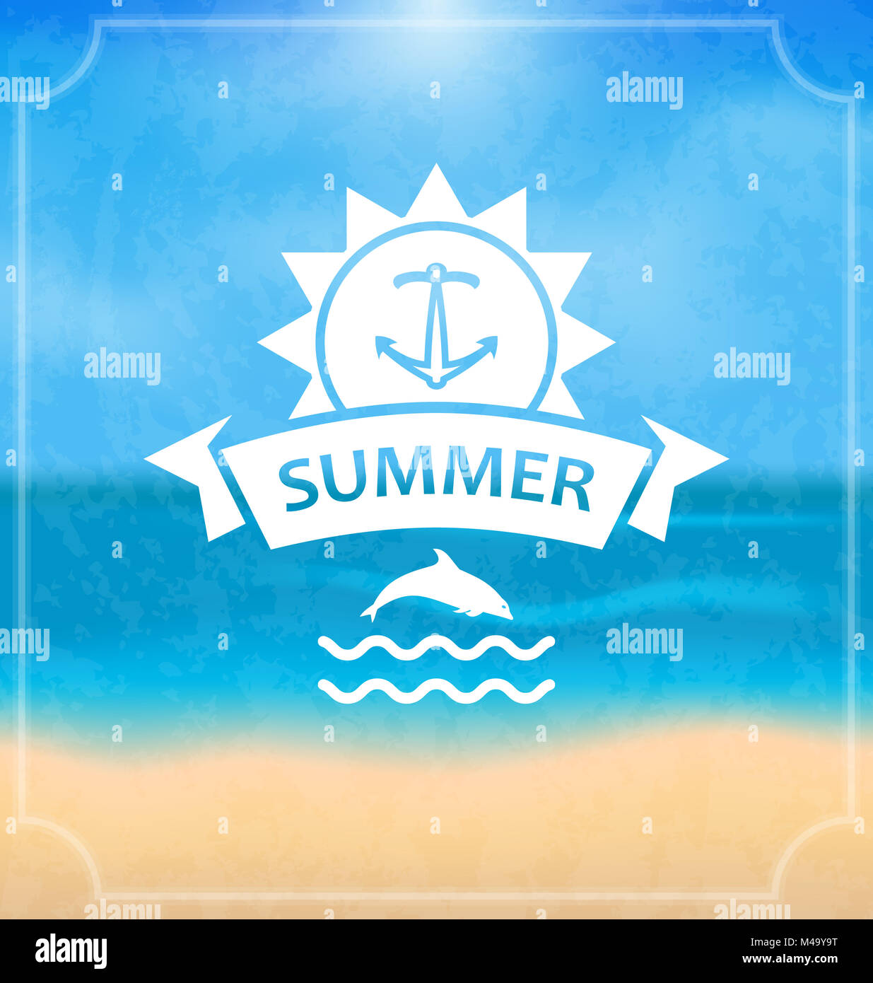 Summer Template of Holidays Design and Typography Stock Photo