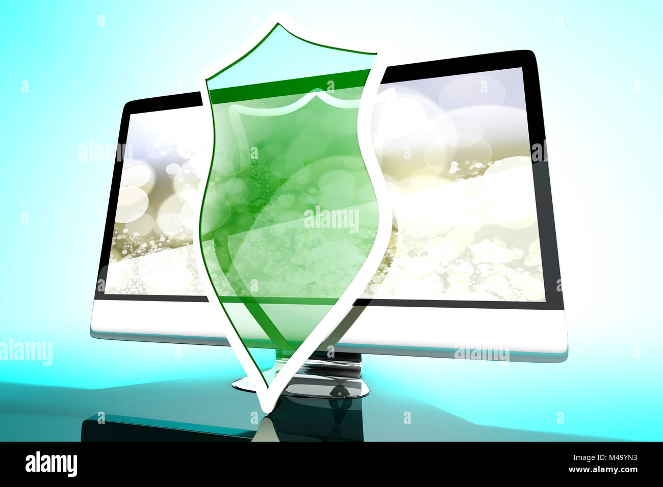 A protected and shielded all in one computer Stock Photo