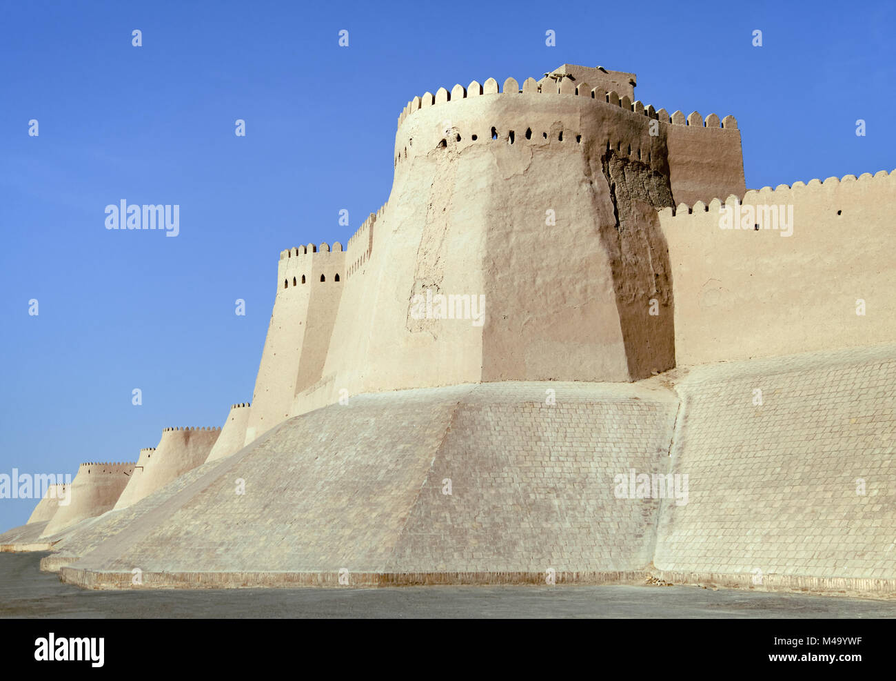 Itchan Kala walls - Old Town of Khiva, Uzbekistan Stock Photo