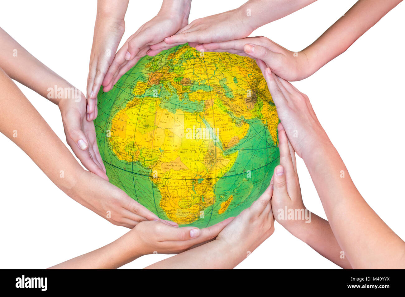Many hands circle hi-res stock photography and images - Alamy