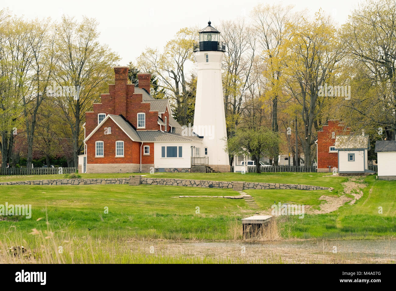 Port Sanilac Lighthouse, built in 1886 Stock Photo Alamy