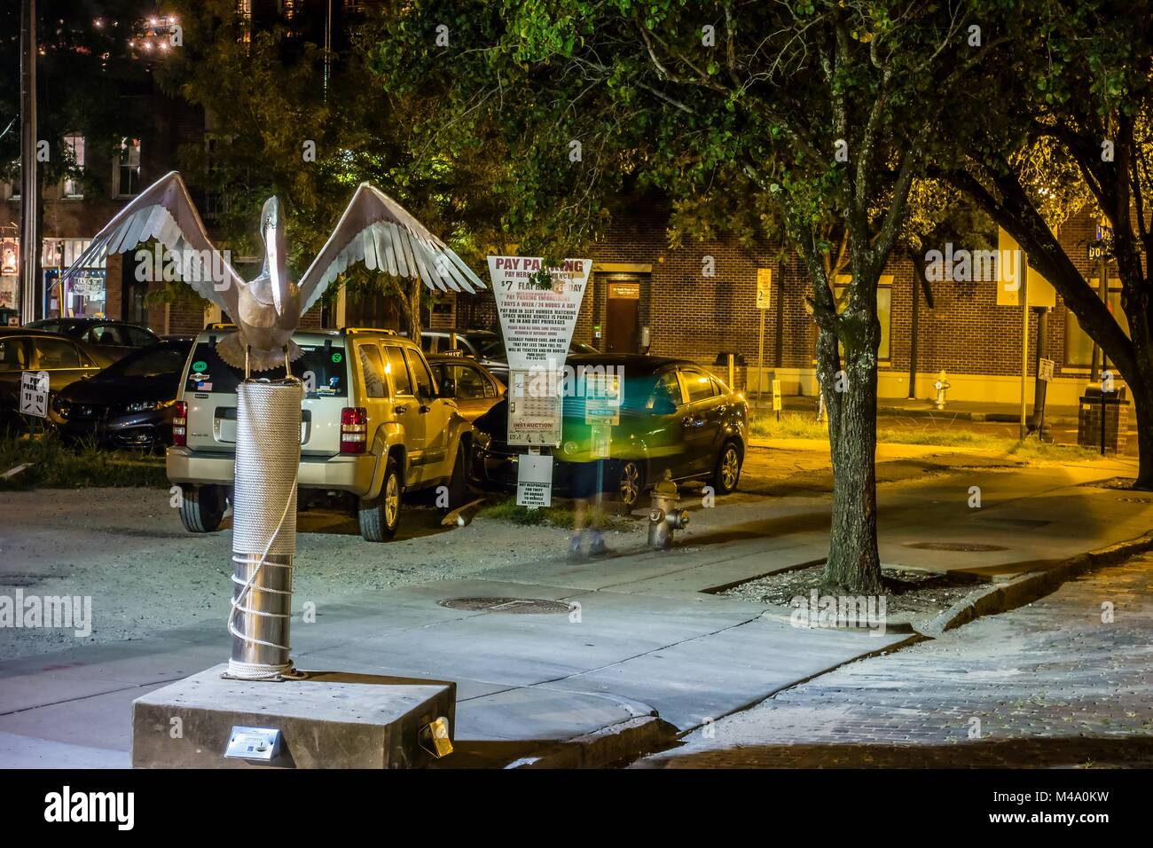 riverfront board walk scenes in wilmington nc at night Stock Photo - Alamy