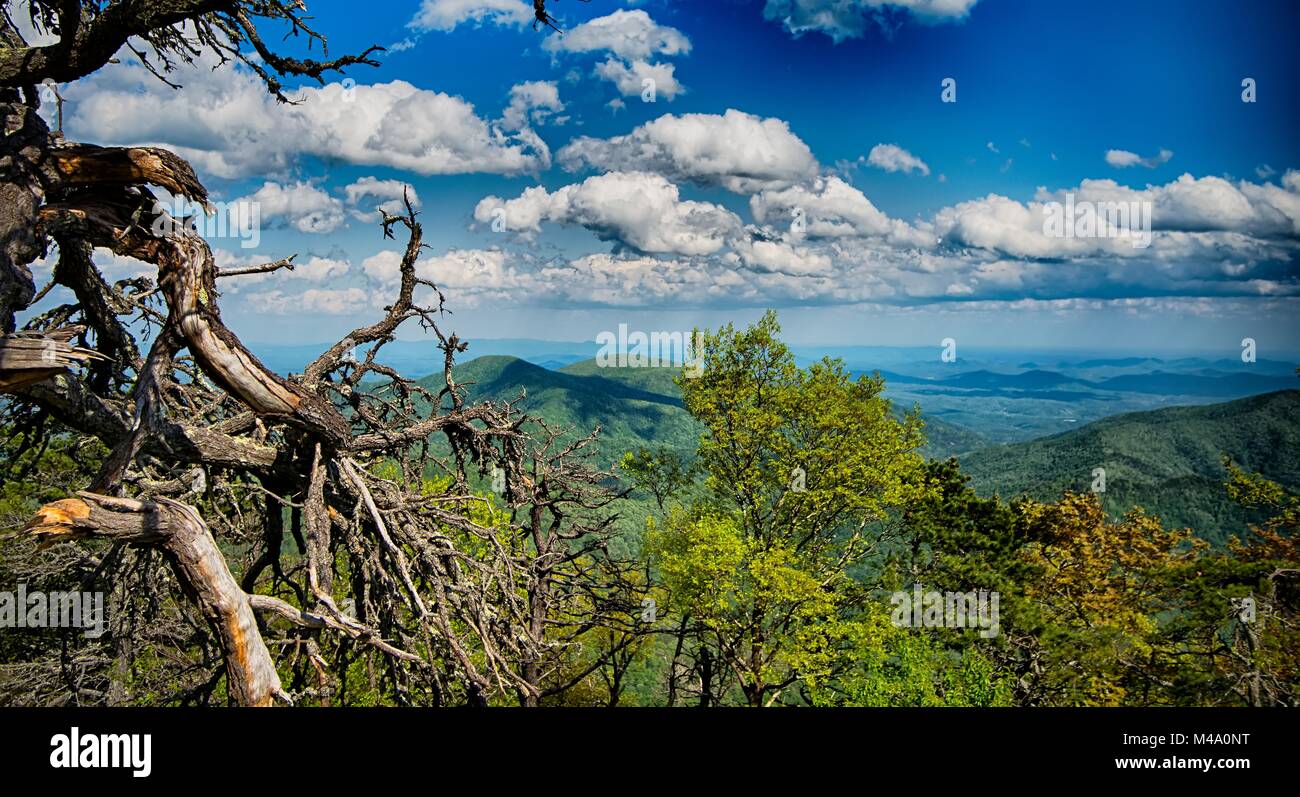 driving by overlooks along blue ridge parkway Stock Photo