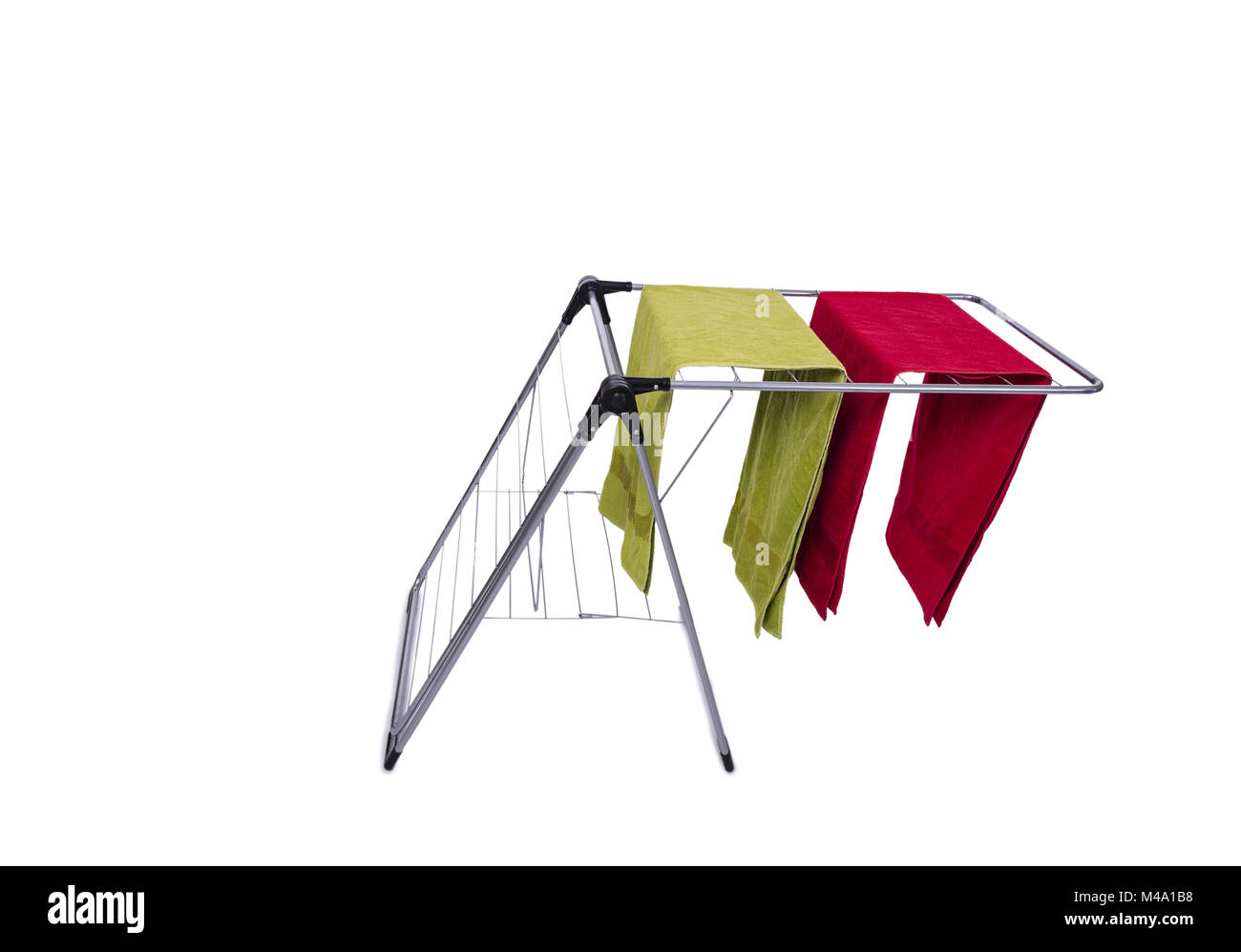 Collapsible clotheshorse isolated on the white background Stock Photo ...