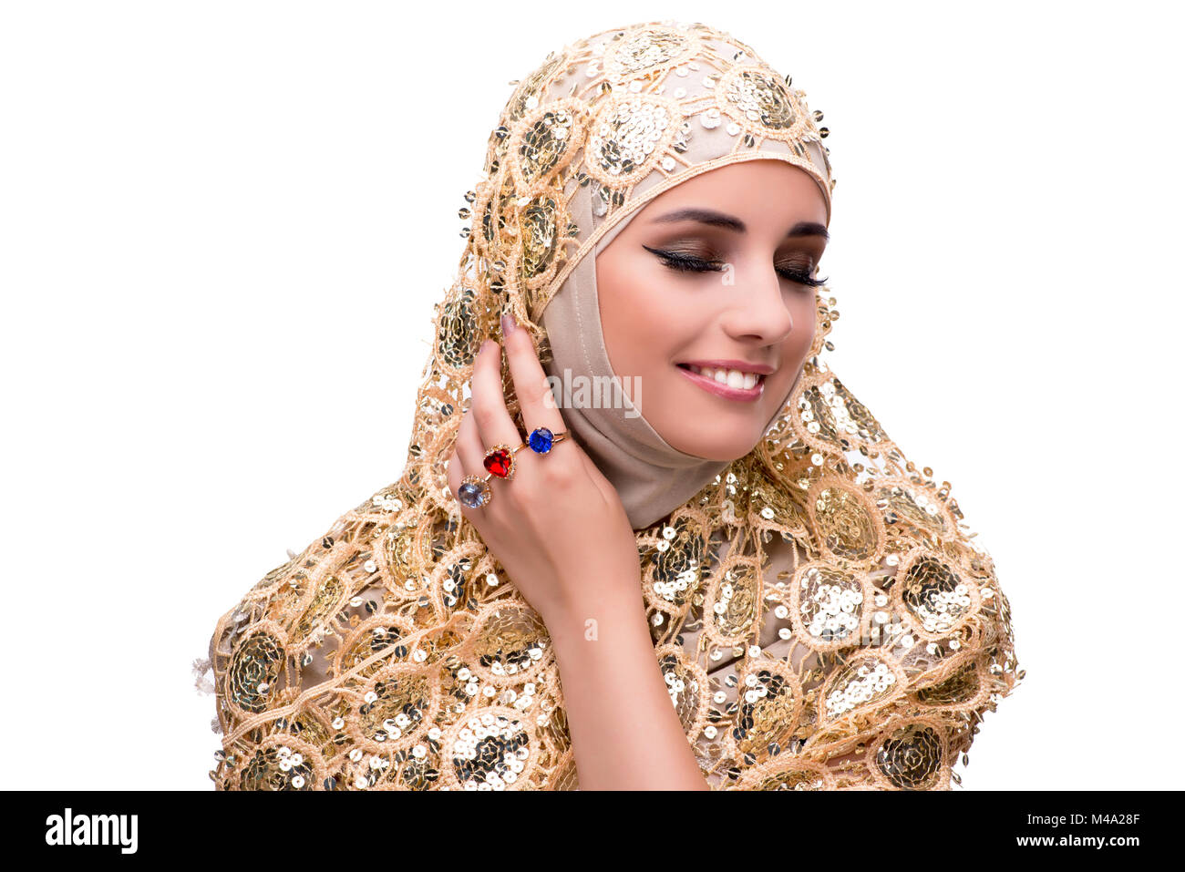 Putting on diamond necklace hi-res stock photography and images - Alamy