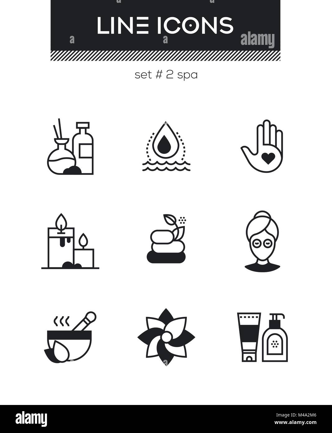 Beauty spa - set of line design style icons Stock Vector Image & Art ...