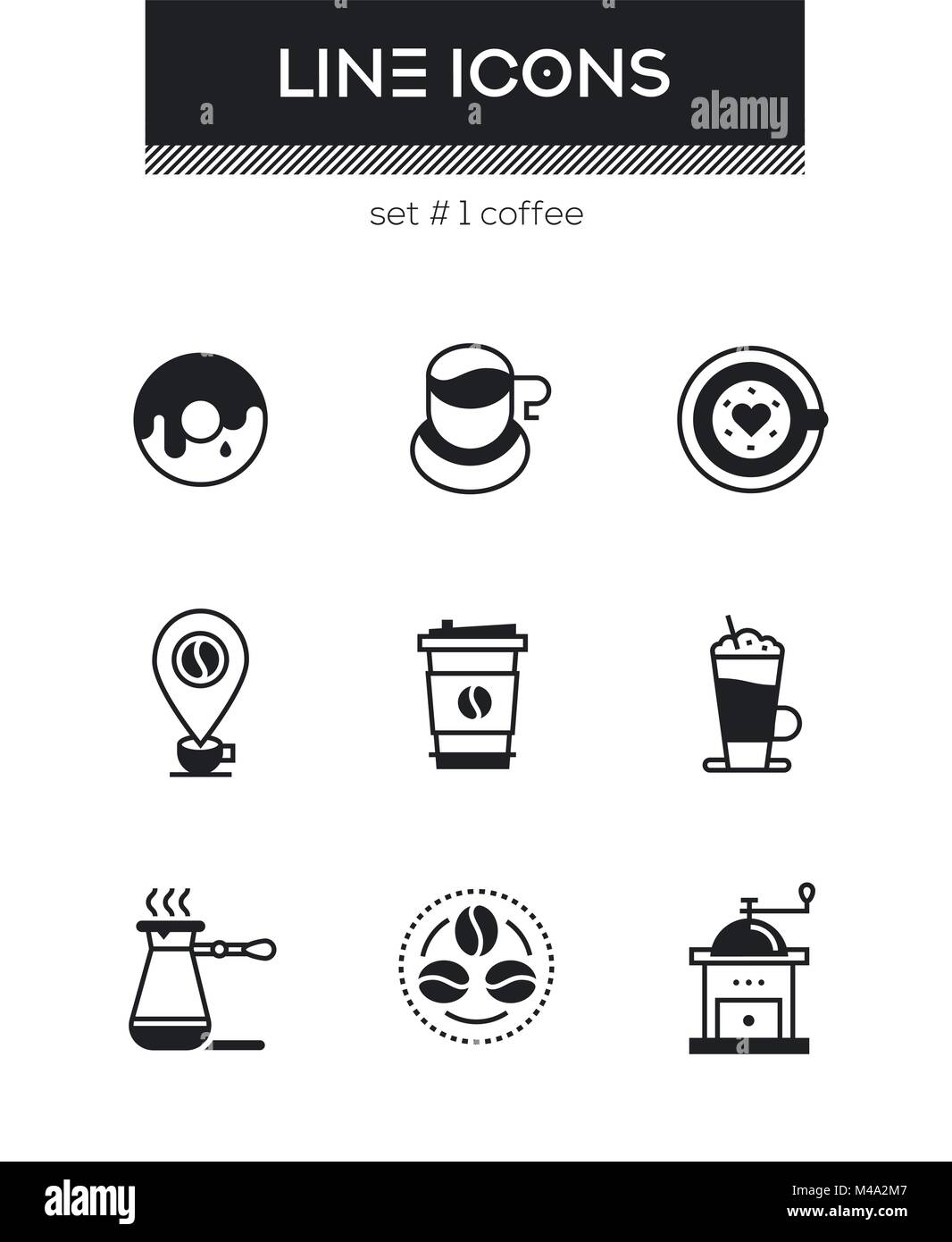 Coffee - set of line design style icons Stock Vector Image & Art - Alamy