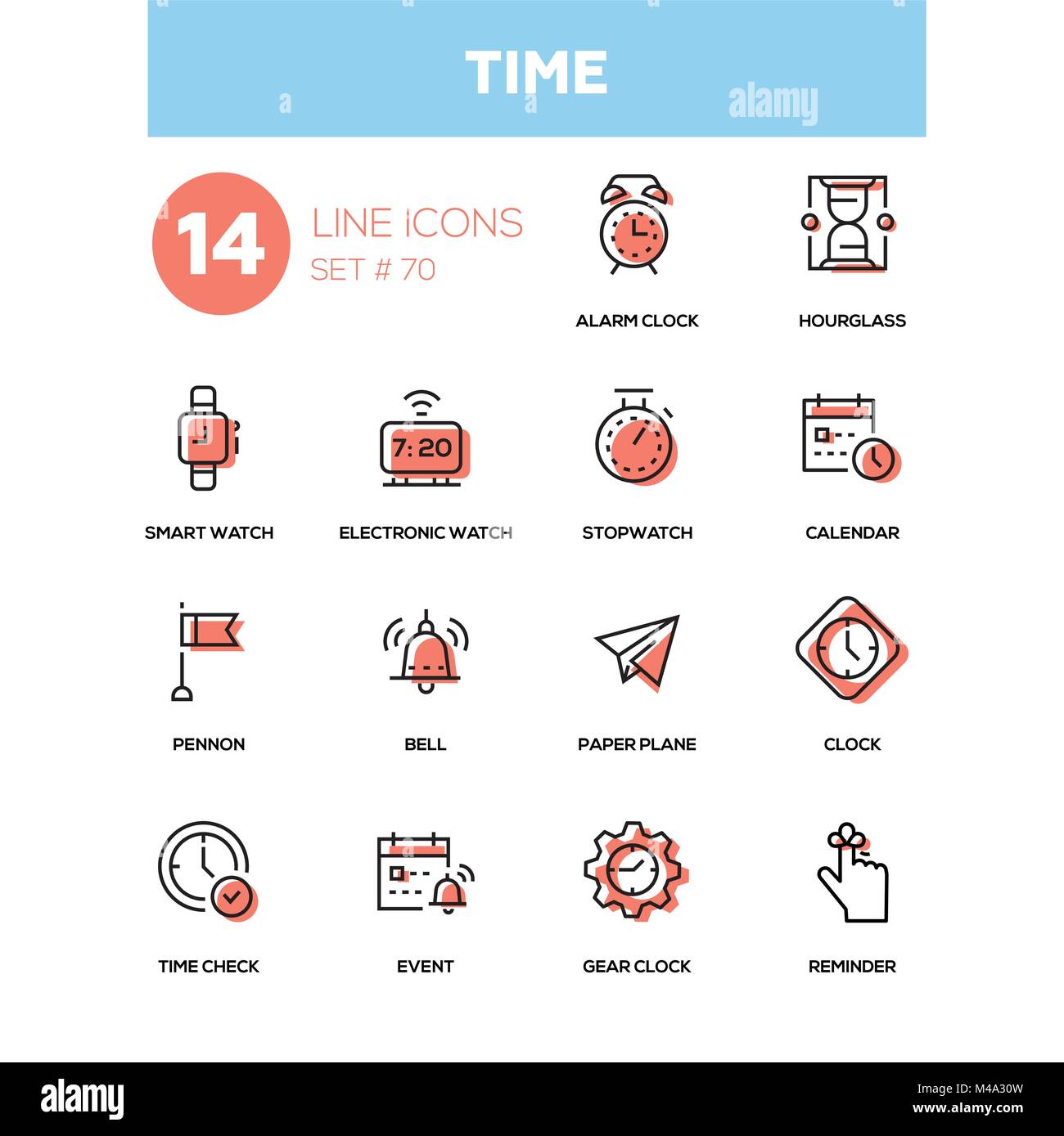 Time concept - line design icons set Stock Vector Image & Art - Alamy