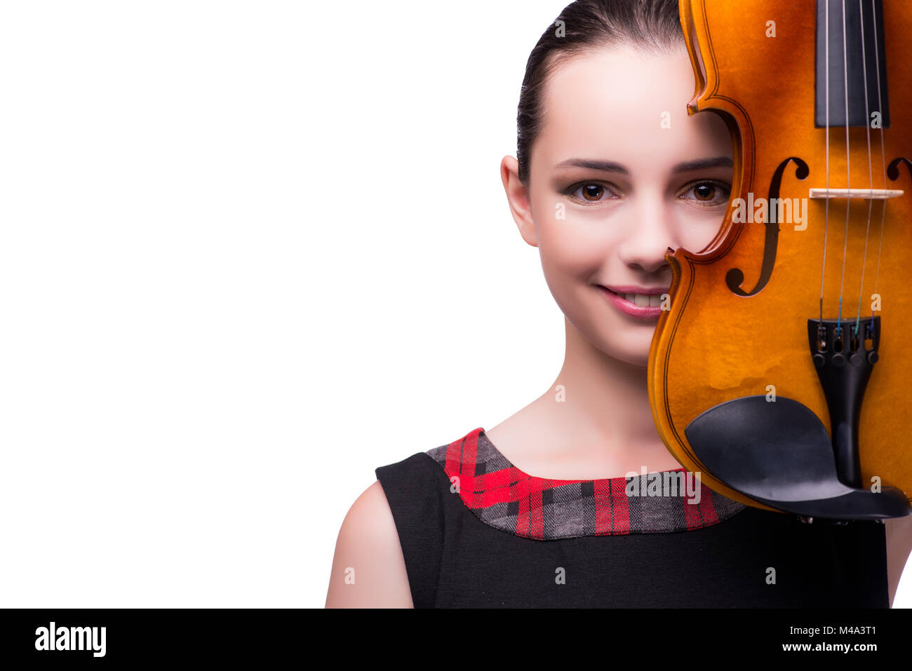 Elegant young violin player isolated on white Stock Photo Alamy