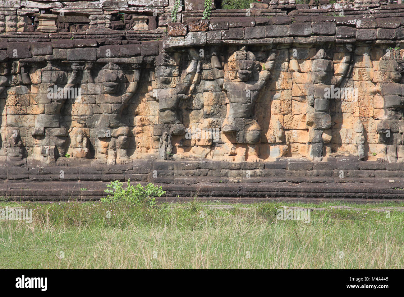 terrace of the leper king in the ancient city of angkor thom near siem reap cambodia Stock Photo