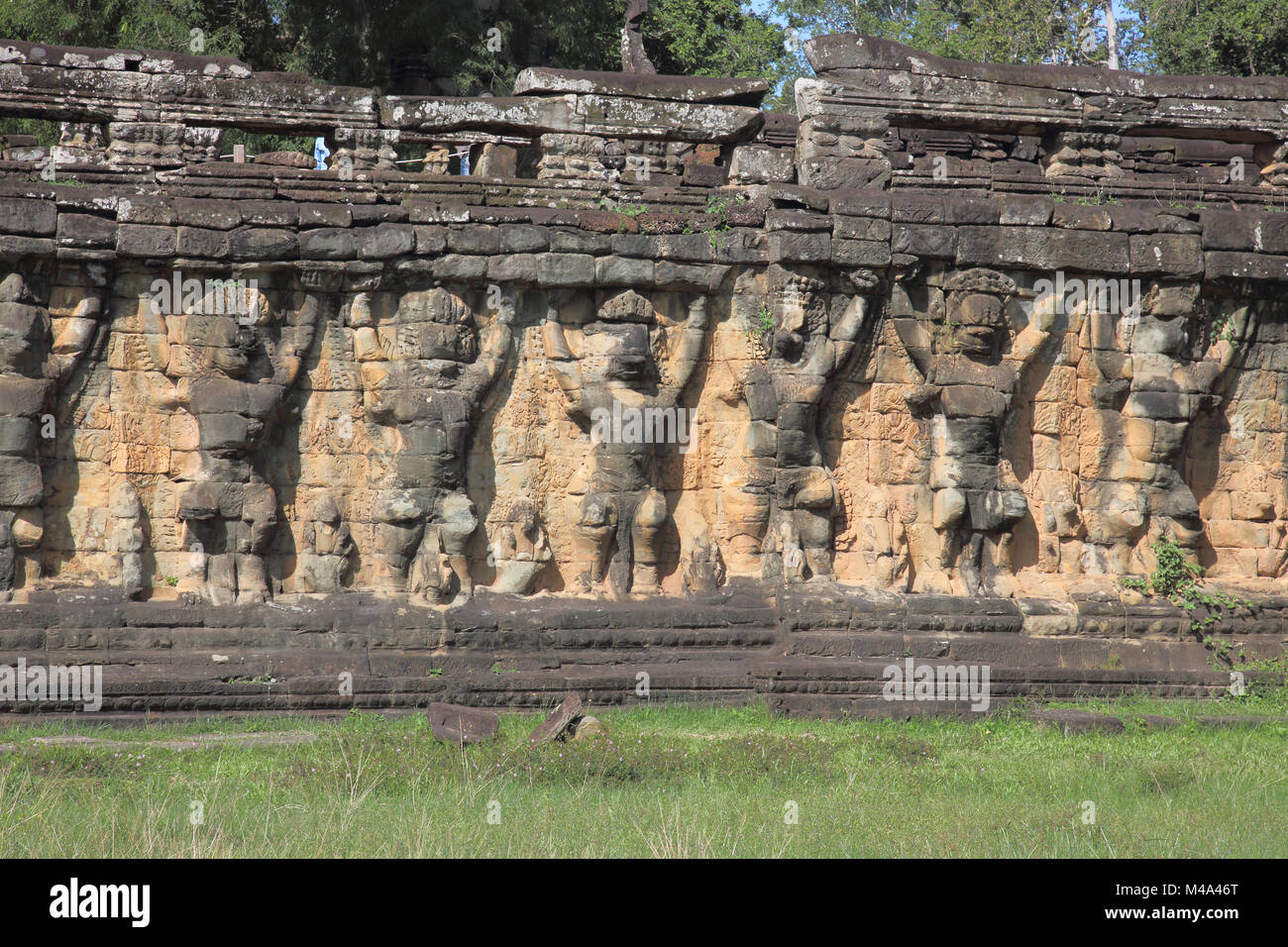 terrace of the leper king in the ancient city of angkor thom near siem reap cambodia Stock Photo