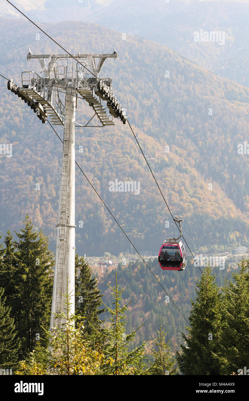 Mountain cableway during the summer Stock Photo - Alamy