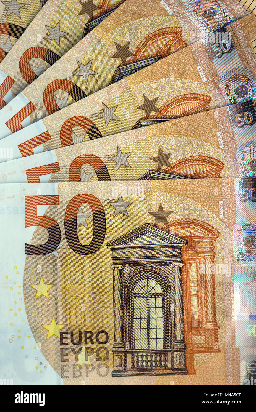 Bank notes,50 euro notes Stock Photo