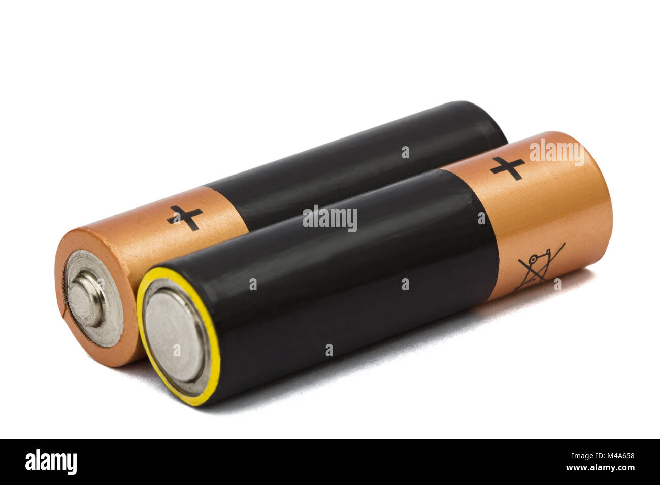 Two AA battery isolated on white, with clipping path Stock Photo Alamy