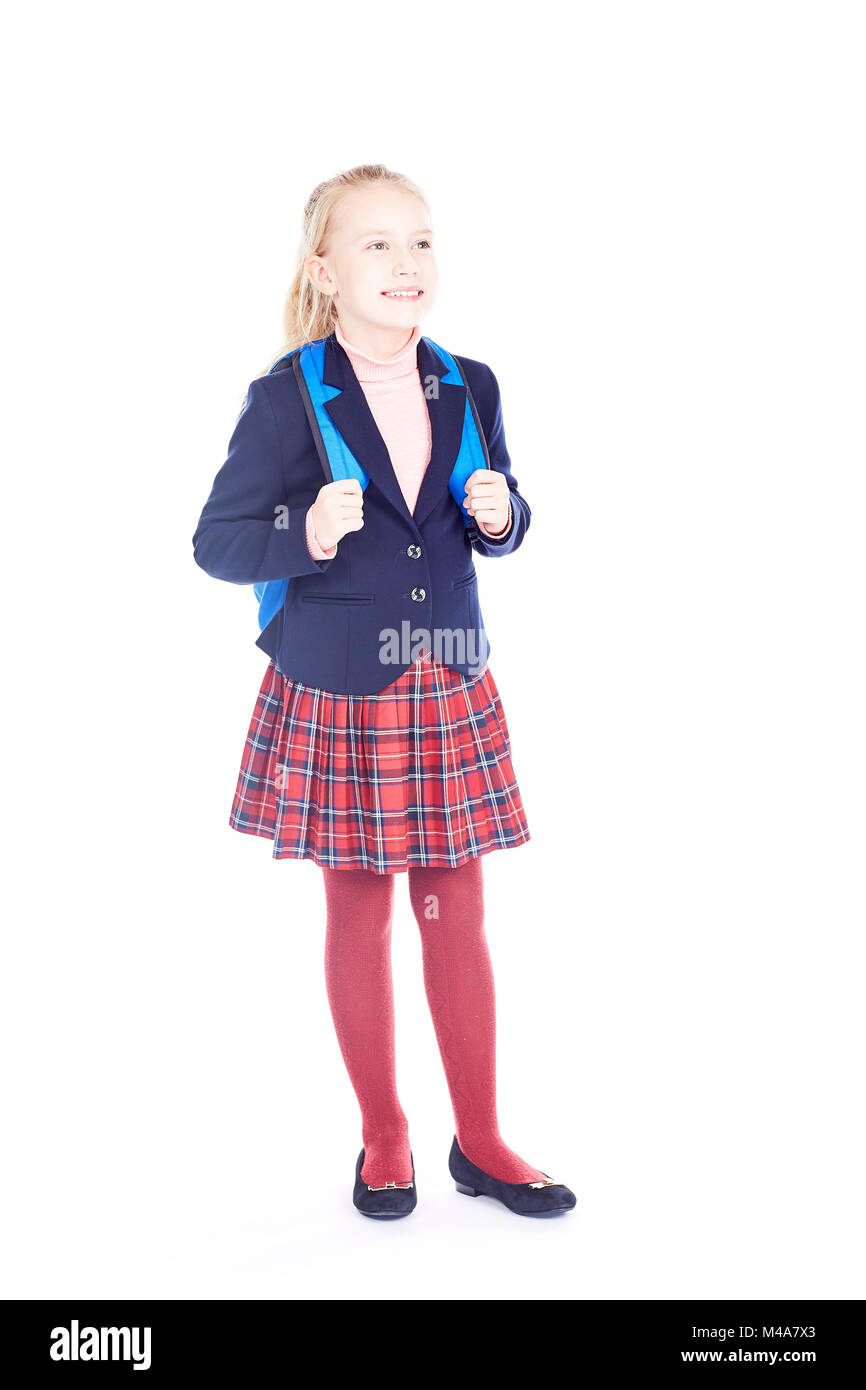 Blonde schoolgirl Stock Photo