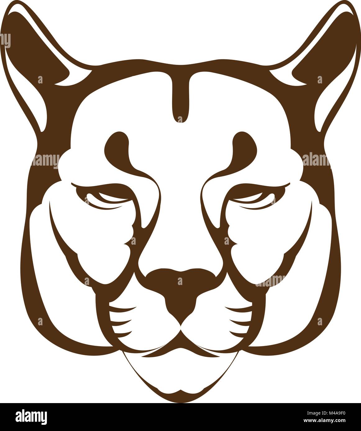 puma face head vector illustration front side line Stock Vector Image & Art  - Alamy