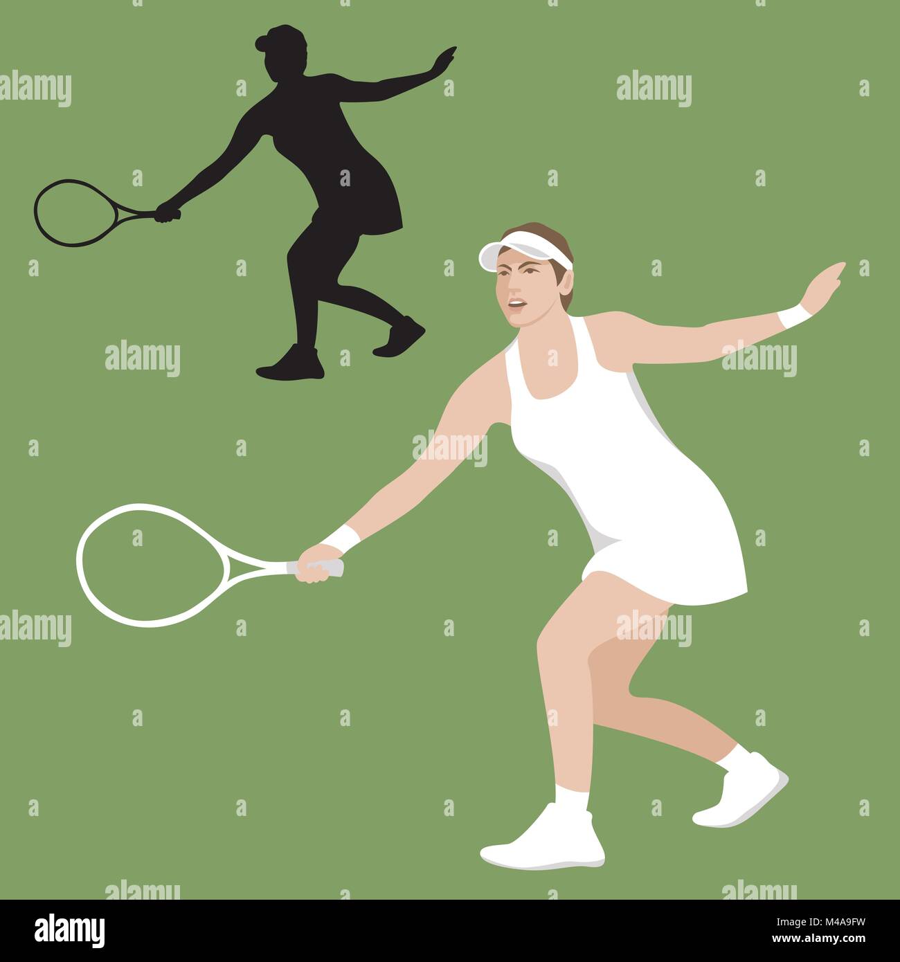 tennis player vector illustration flat style  front side Stock Vector
