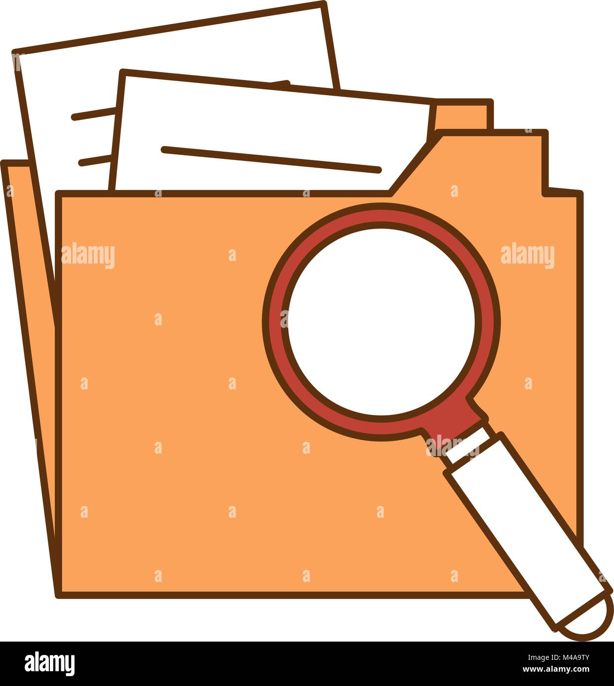 folder document with magnifying glass Stock Vector Image & Art - Alamy