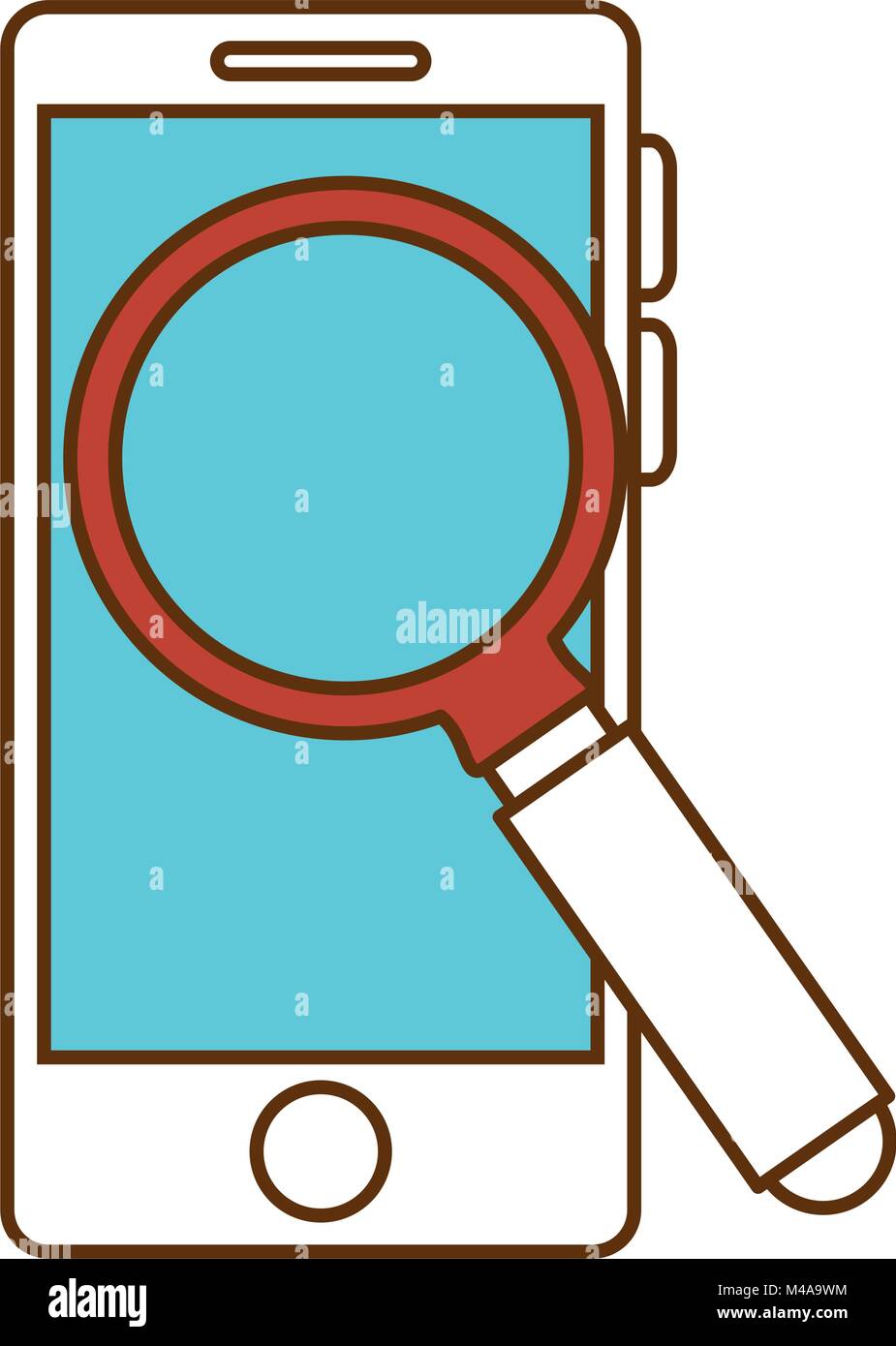 smartphone with magnifying glass Stock Vector Image & Art - Alamy