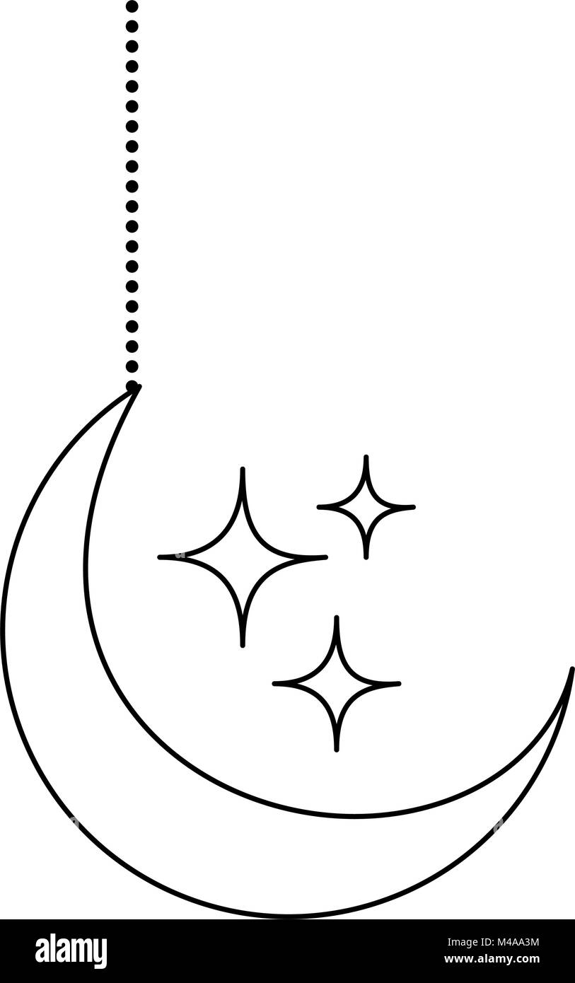 Moon And Stars Hanging Decoration Stock Vector Art Illustration