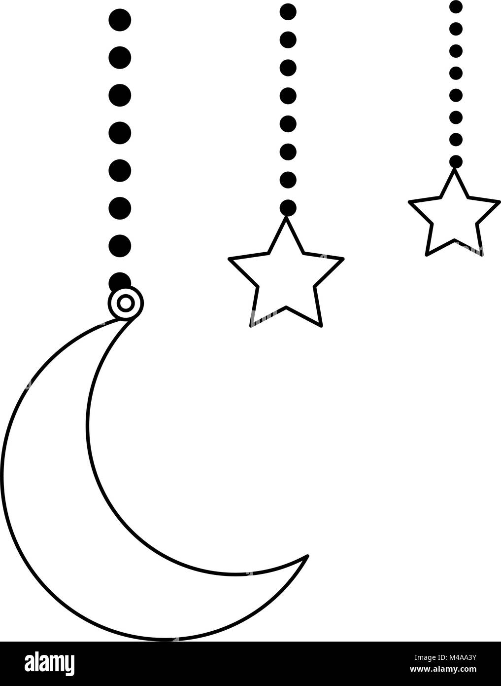 Moon And Stars Hanging Decoration Stock Vector Art Illustration