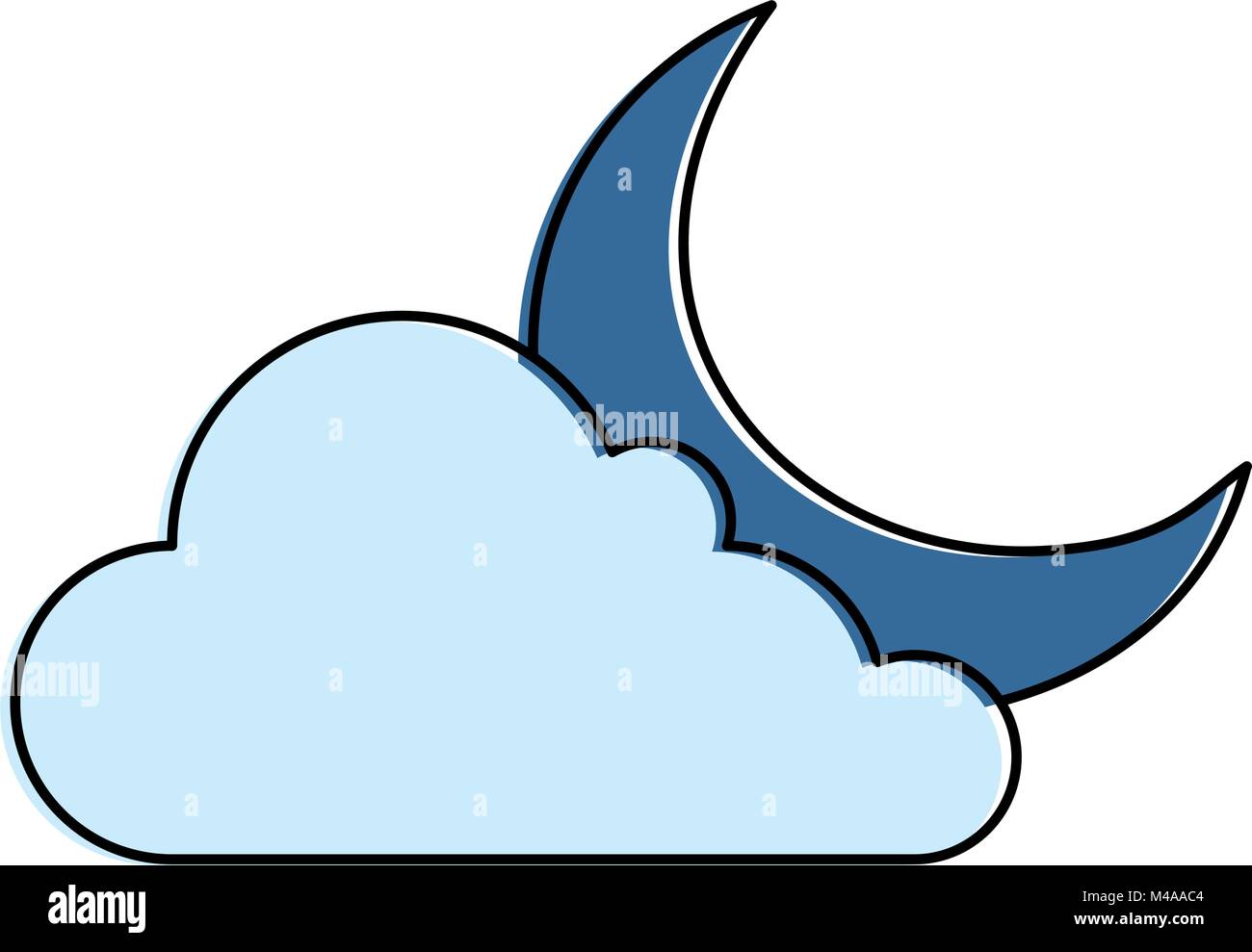 moon with cloud icon Stock Vector Image & Art - Alamy