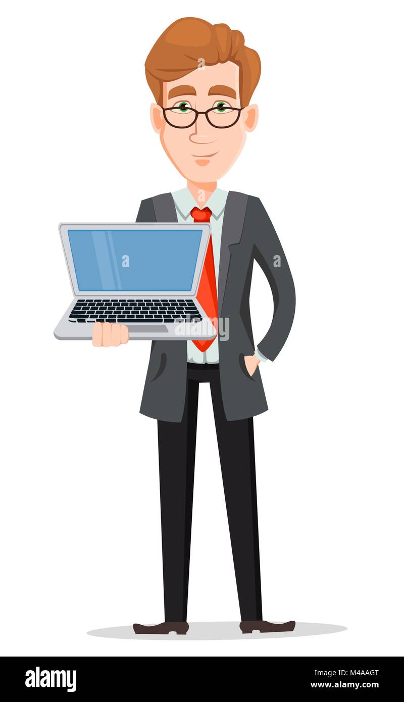 Business Man With Blond Hair Cartoon Character Handsome