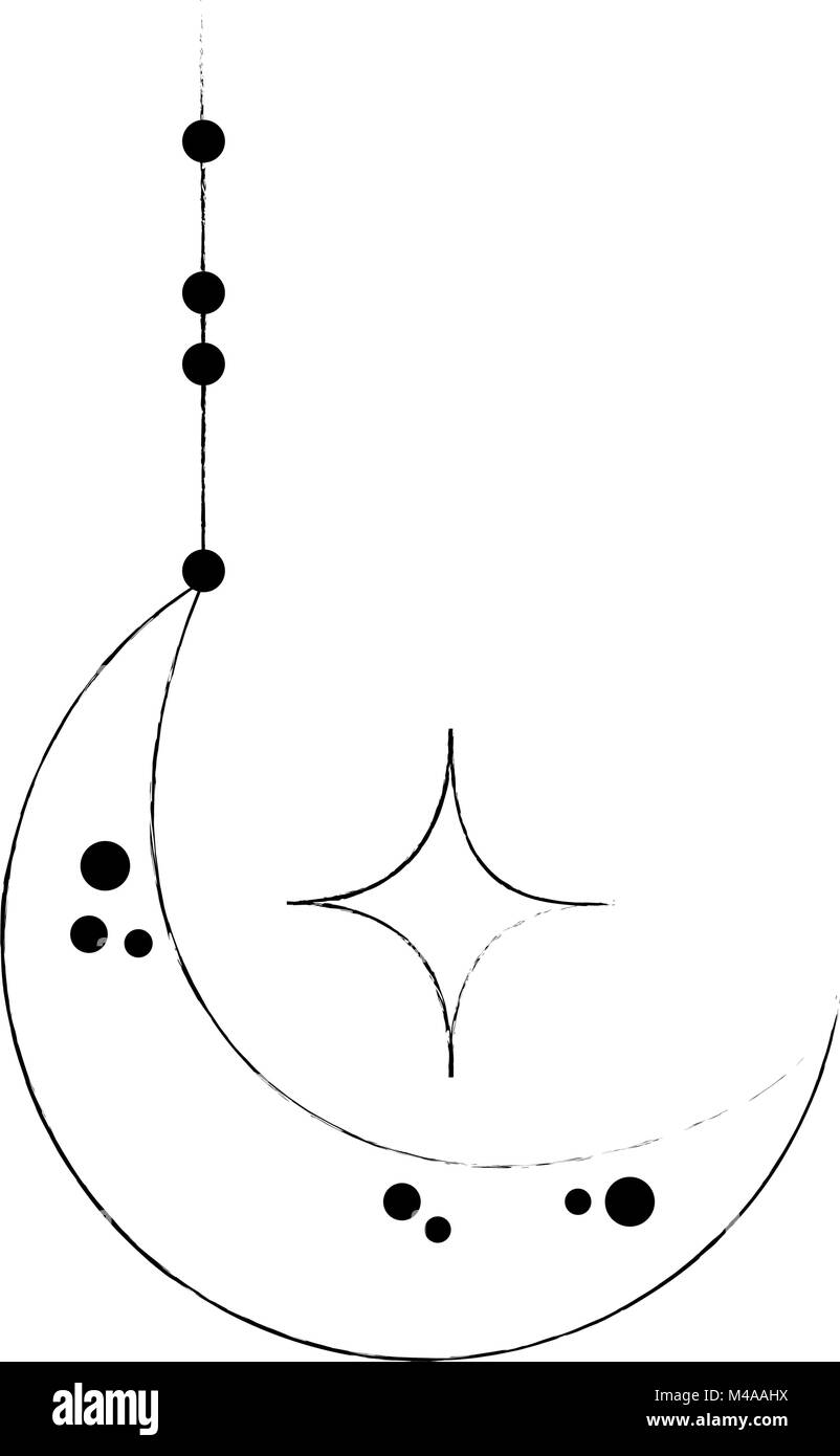 Moon and stars clipart Black and White Stock Photos & Images - Alamy