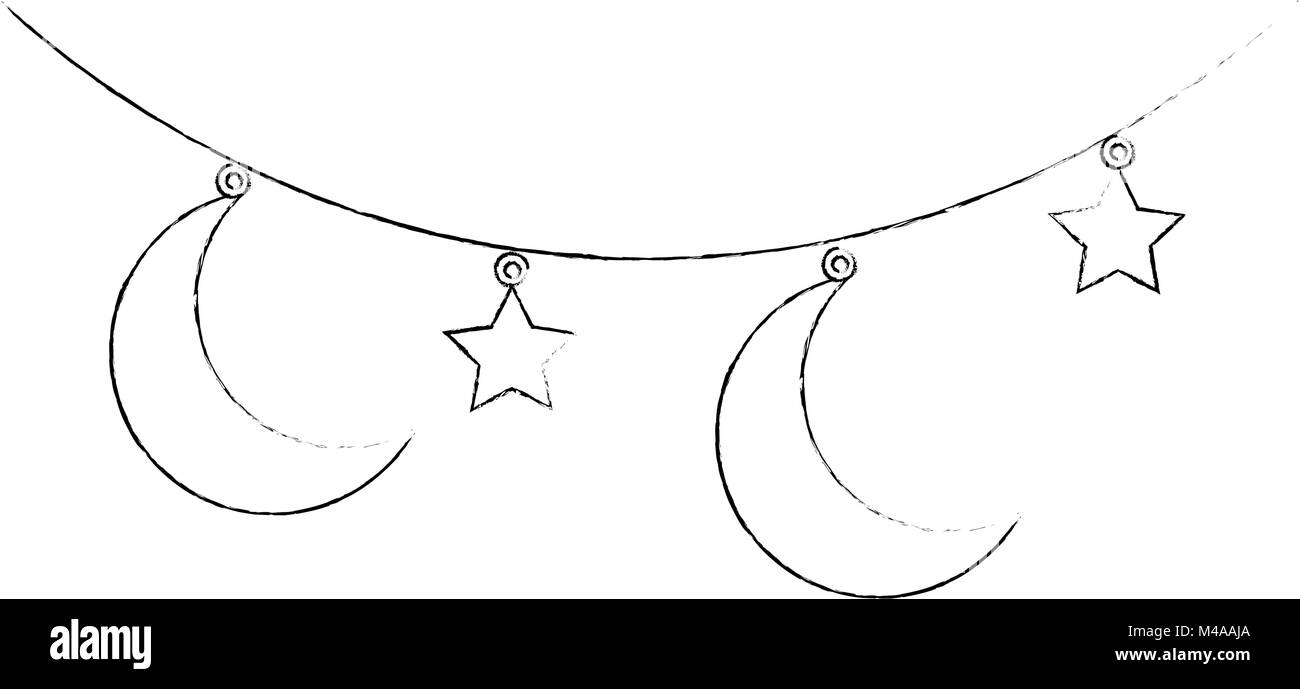 Moon and stars clipart Black and White Stock Photos &amp; Images - Alamy