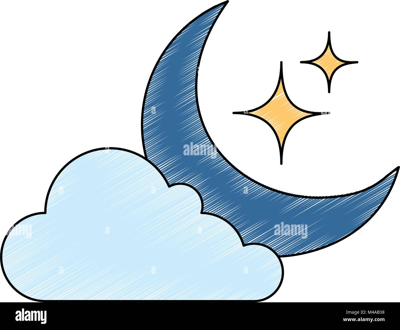 moon with cloud icon Stock Vector Image & Art - Alamy
