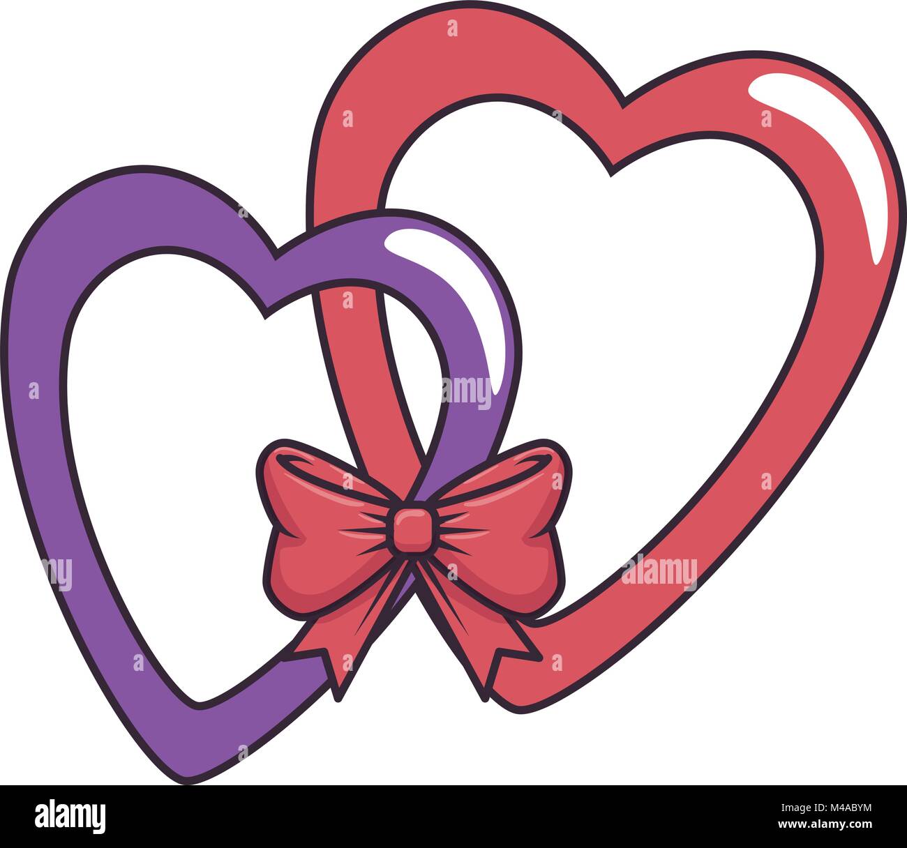 hearts love sticker art with bowntie Stock Vector Image & Art - Alamy