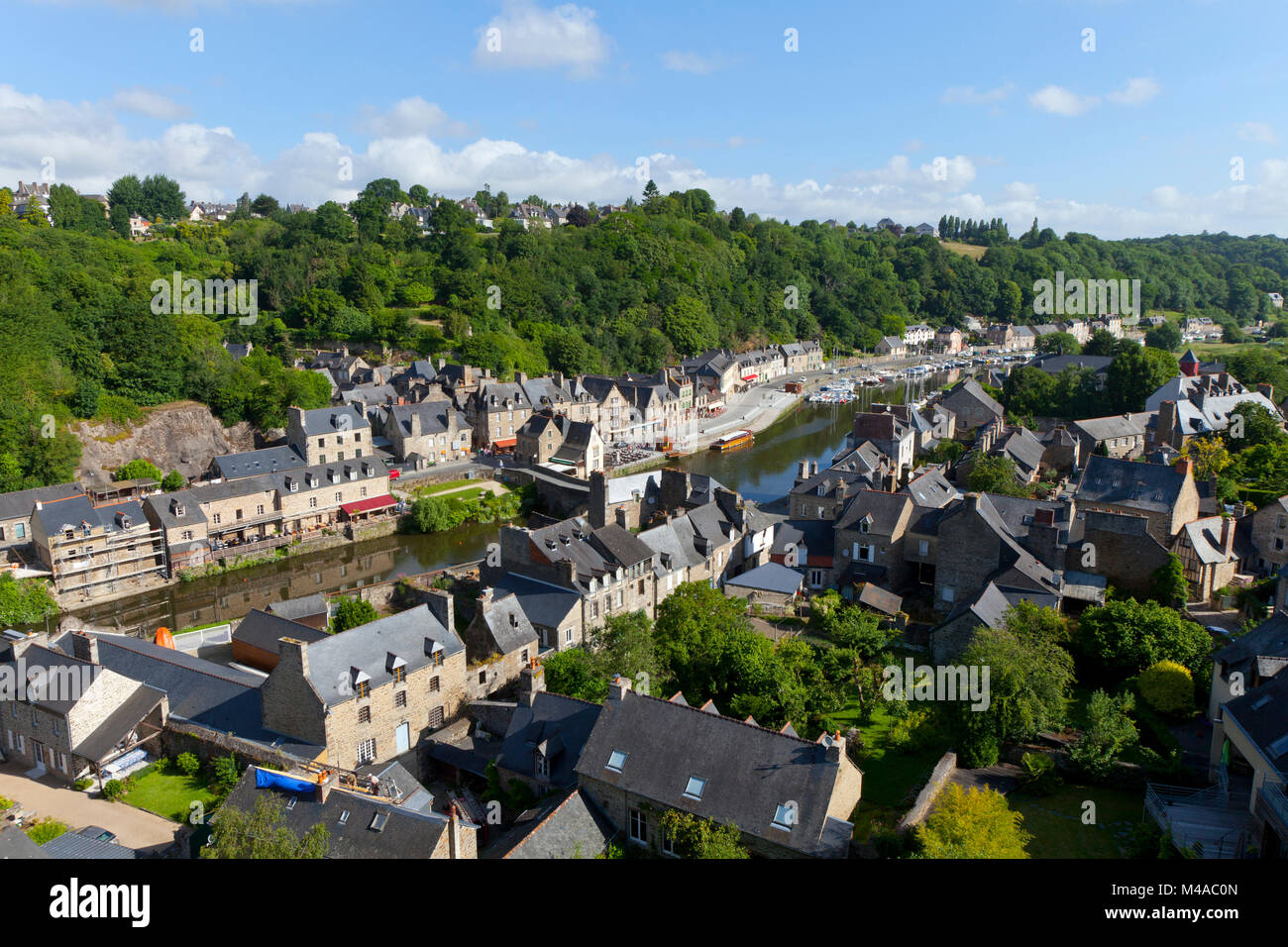 Dinan (Brittany, north-western France): harbour with the banks of the ...