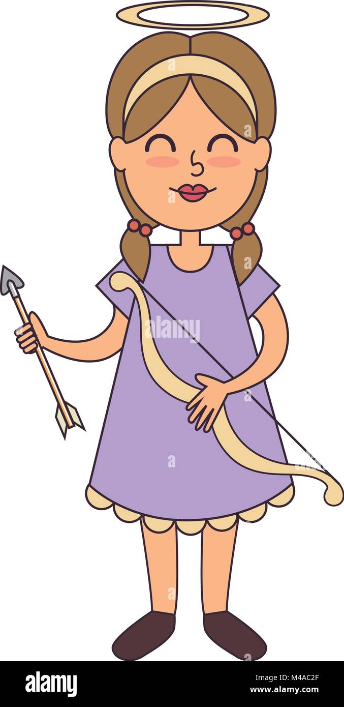 little girl angel with arch Stock Vector Image & Art - Alamy