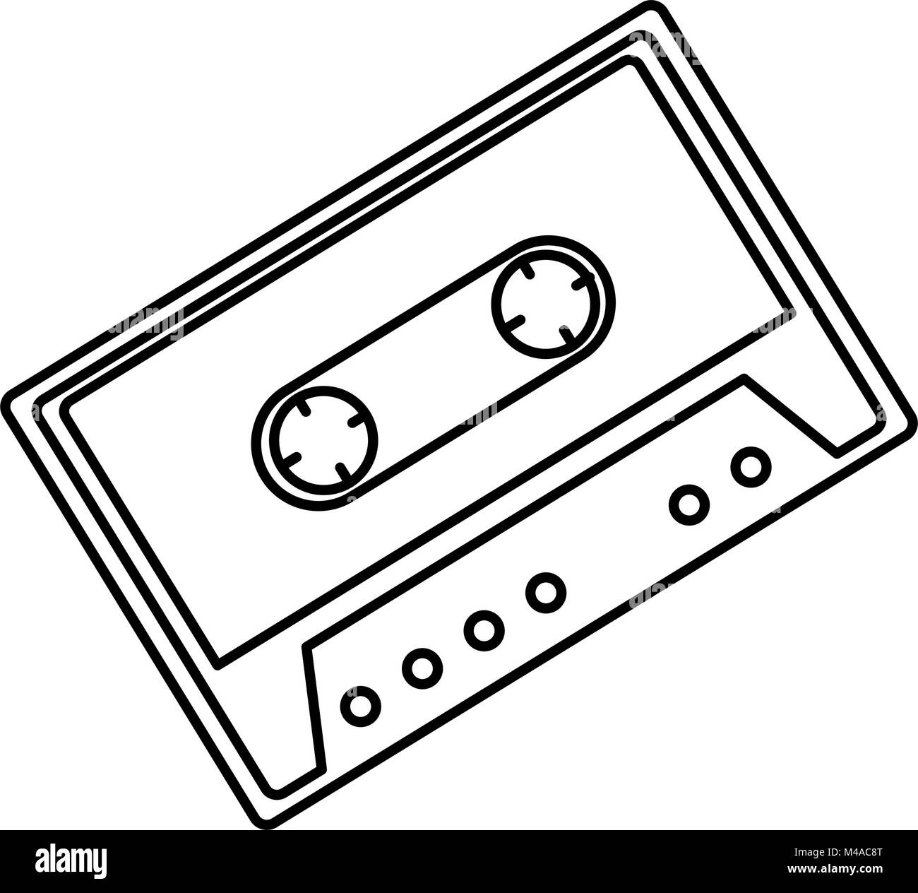 Cartoon audio cassette Black and White Stock Photos & Images - Alamy