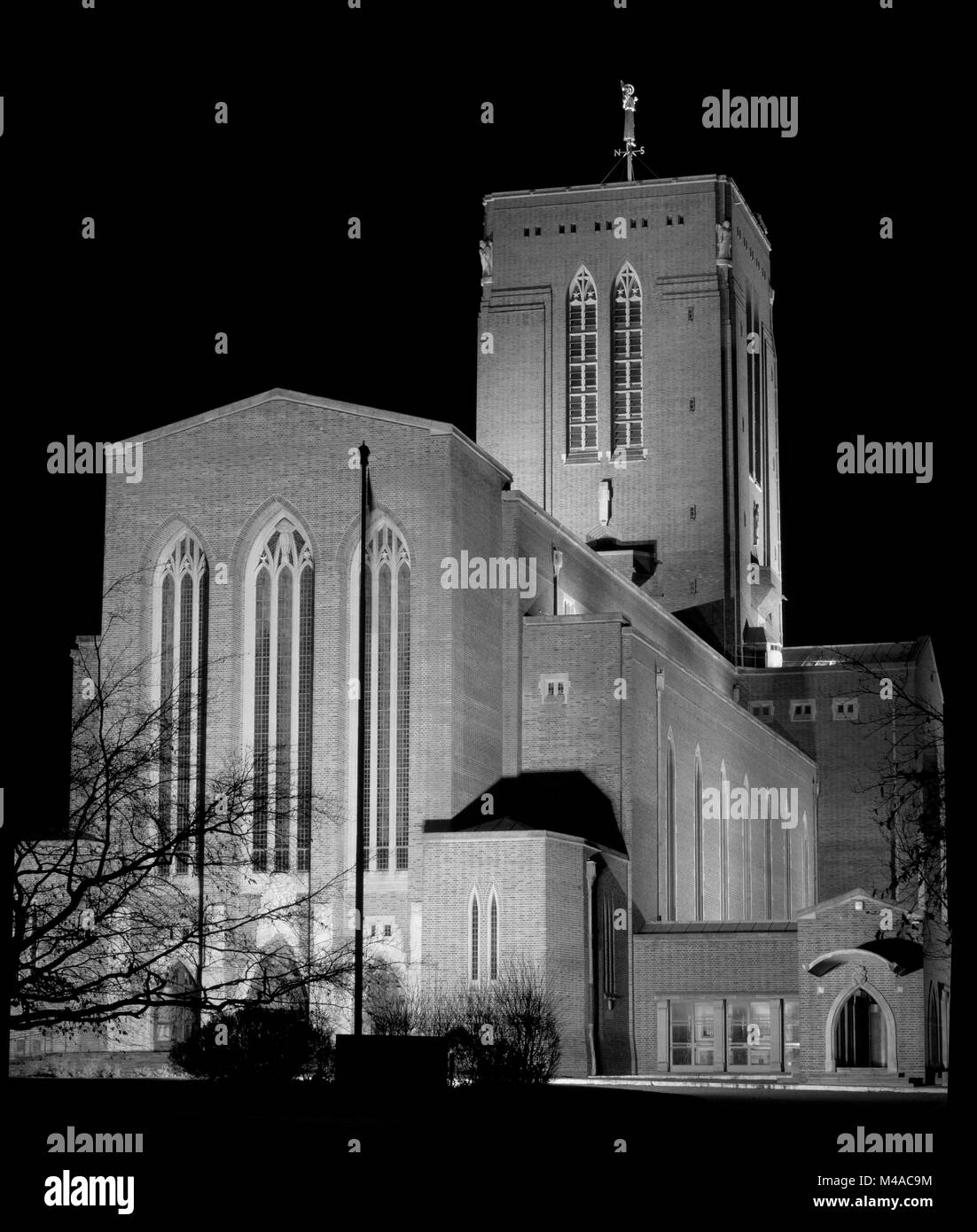 Guildford Cathedral Guildford United Kingdom Black And White Stock 