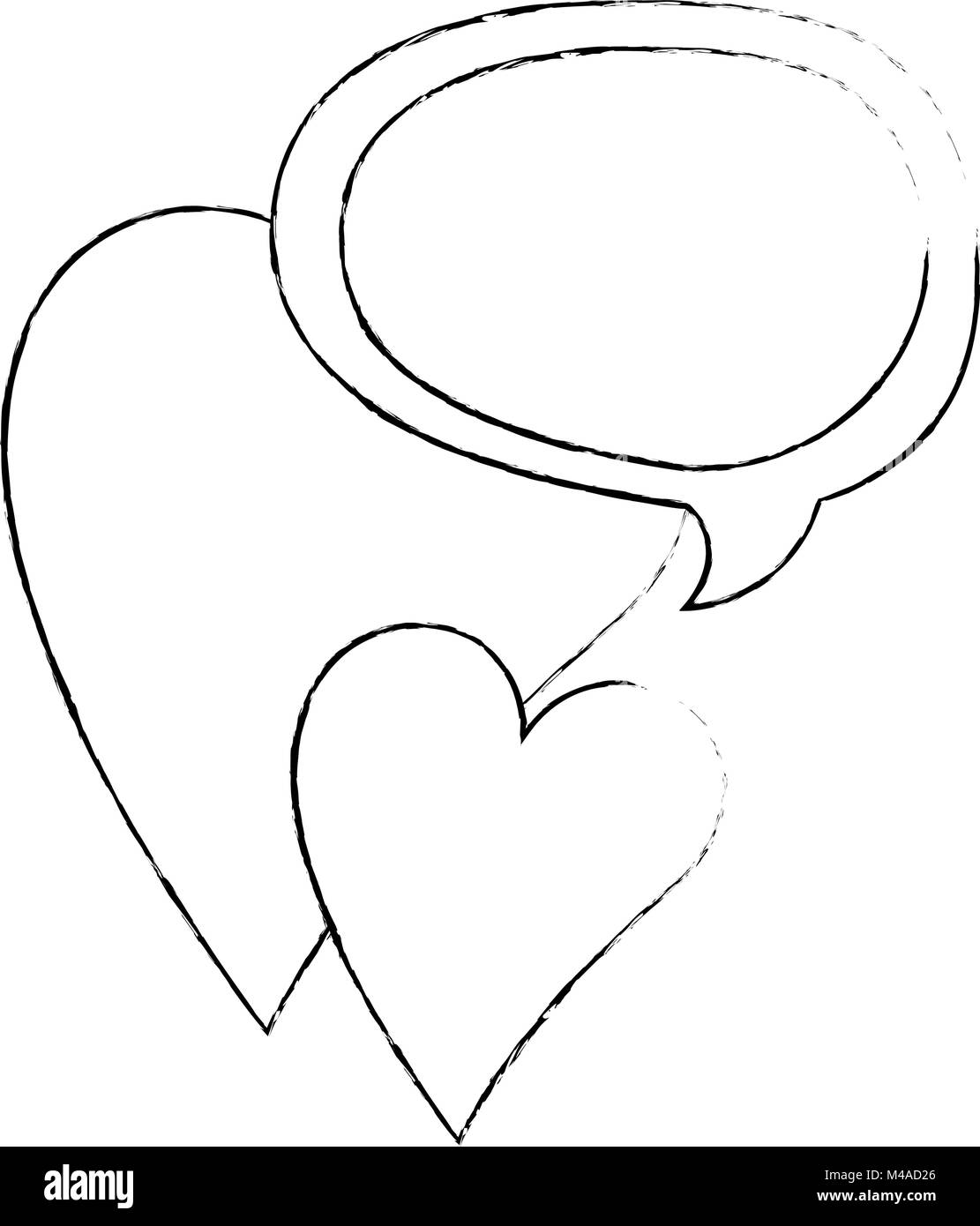 hearts love sticker art with speech bubble Stock Vector Image & Art - Alamy