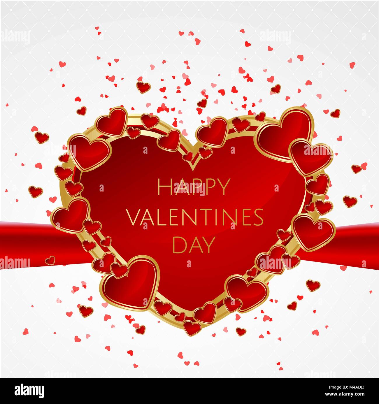 Valentines day abstract background with red heart. Vector illustration ...