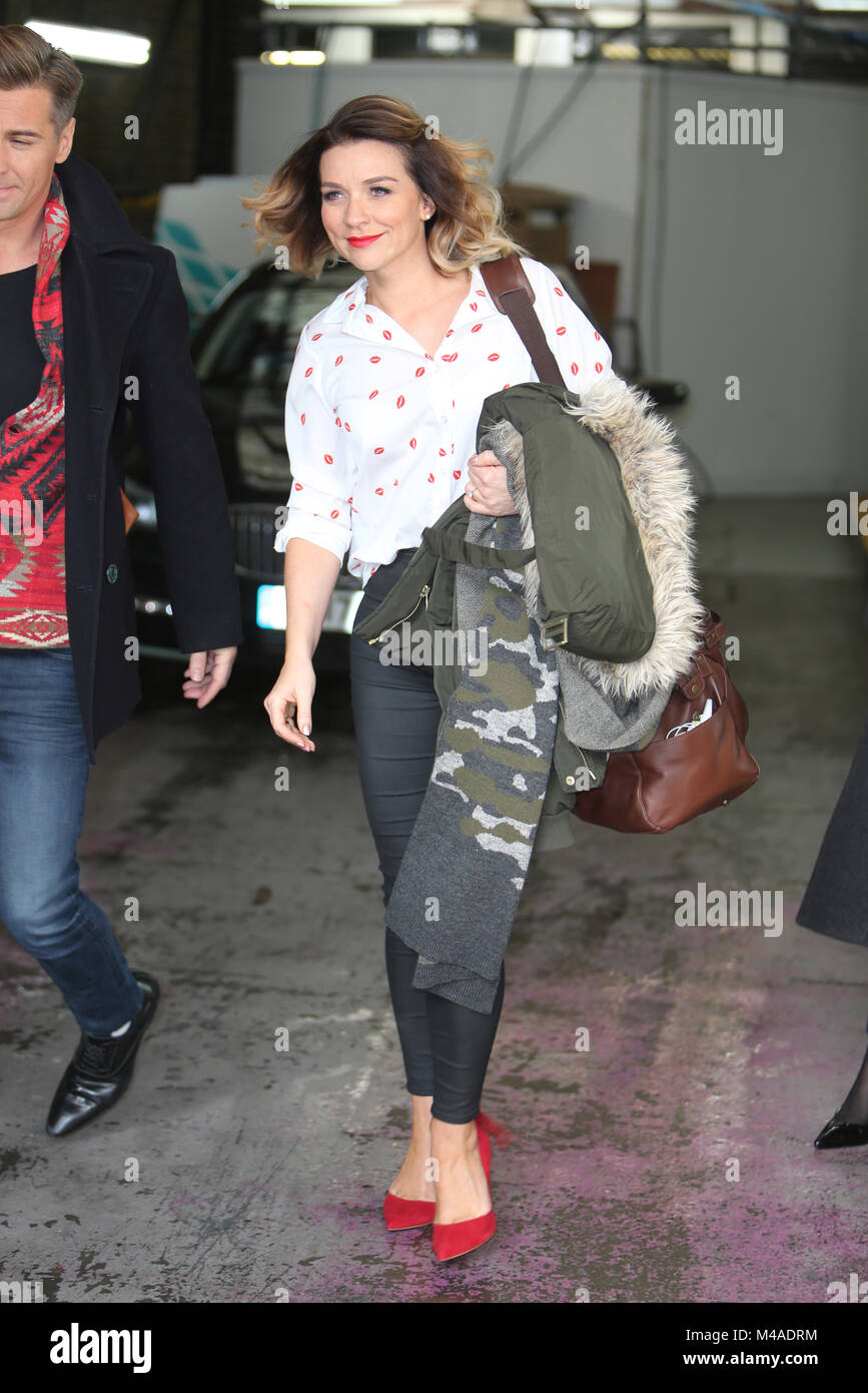 Candice Brown and her skating partner leaving ITV Studios Featuring