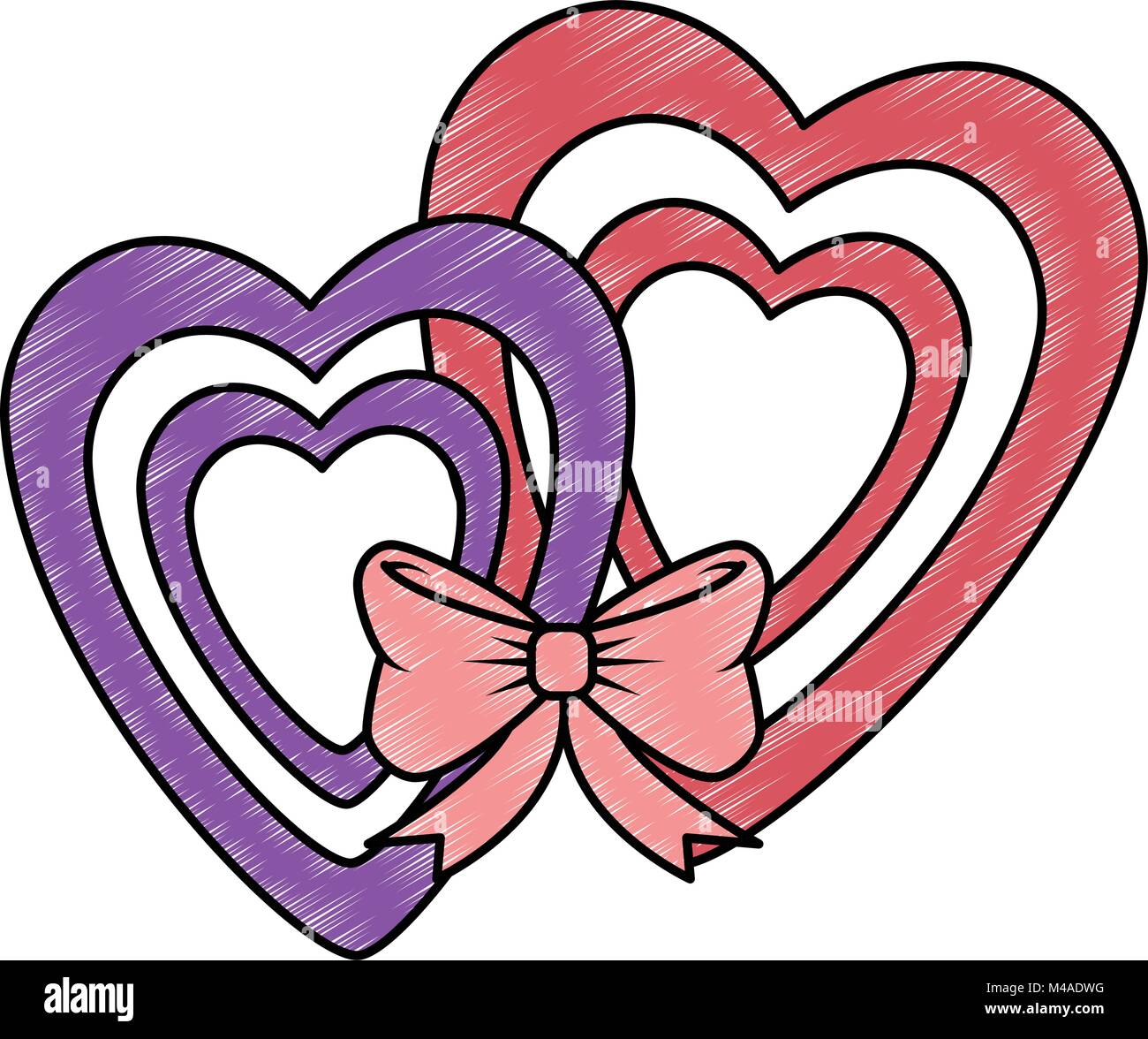 hearts love sticker art with bowntie Stock Vector Image & Art - Alamy