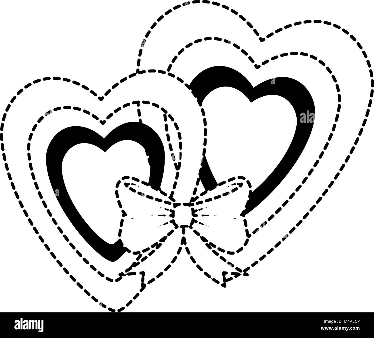 hearts love sticker art with bowntie Stock Vector Image & Art - Alamy